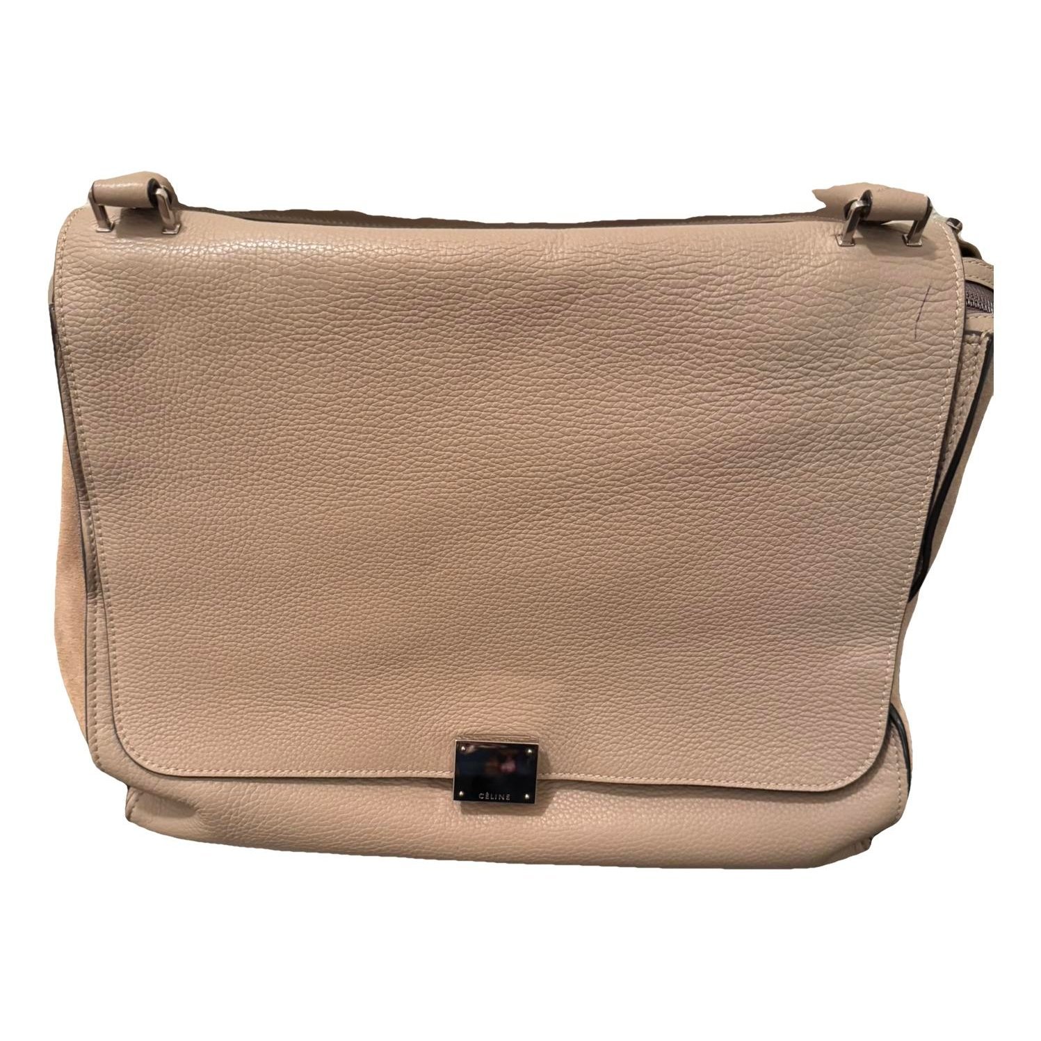 Trapèze leather handbag