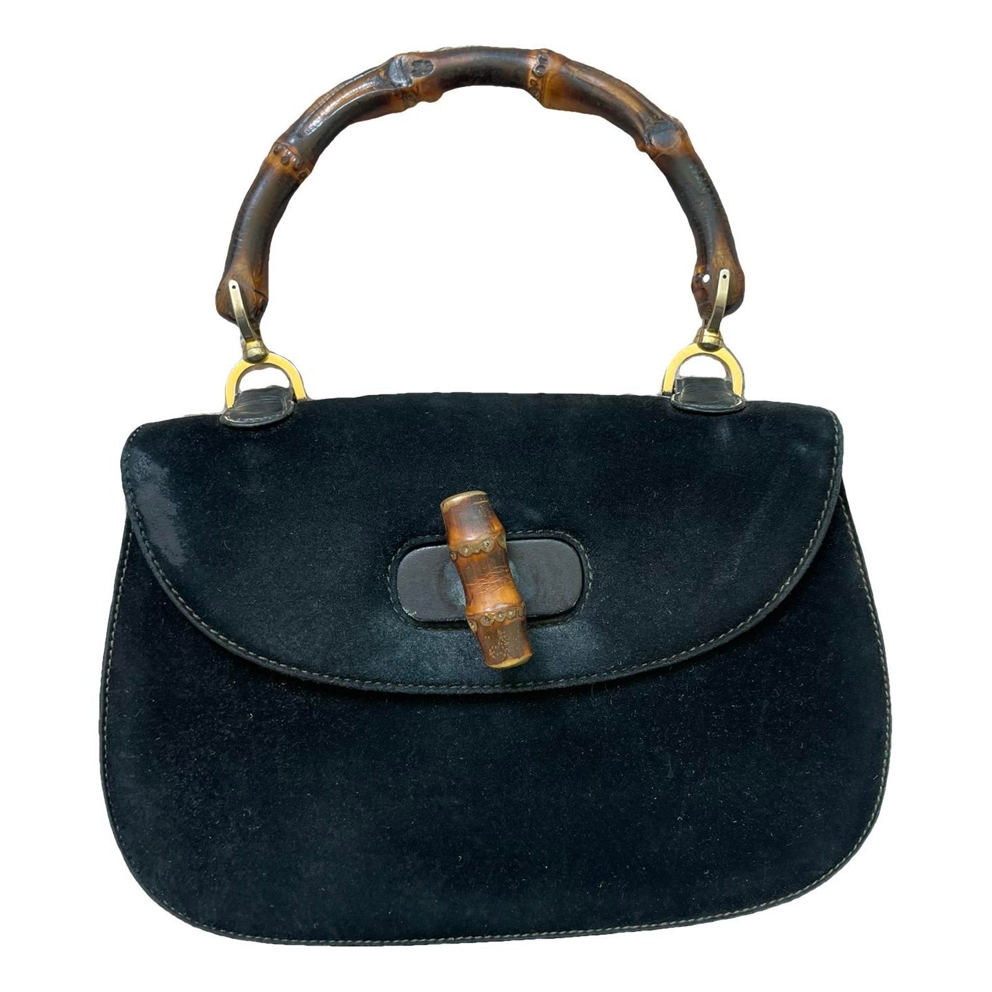 Bamboo velvet handbag