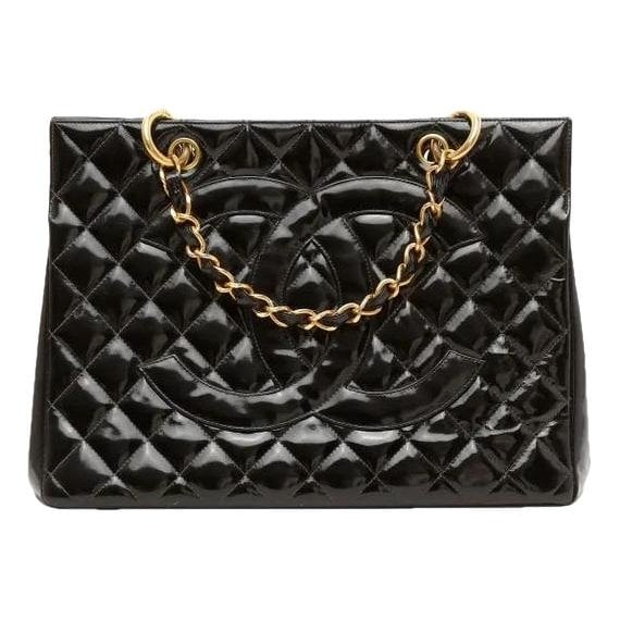 Vintage CC Chain patent leather tote