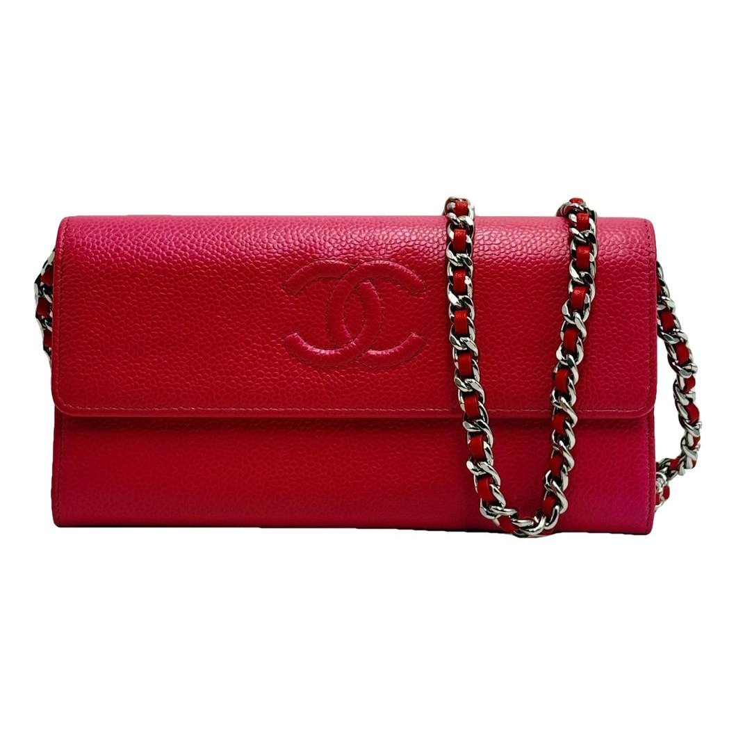 Wallet On Chain Double C leather crossbody bag