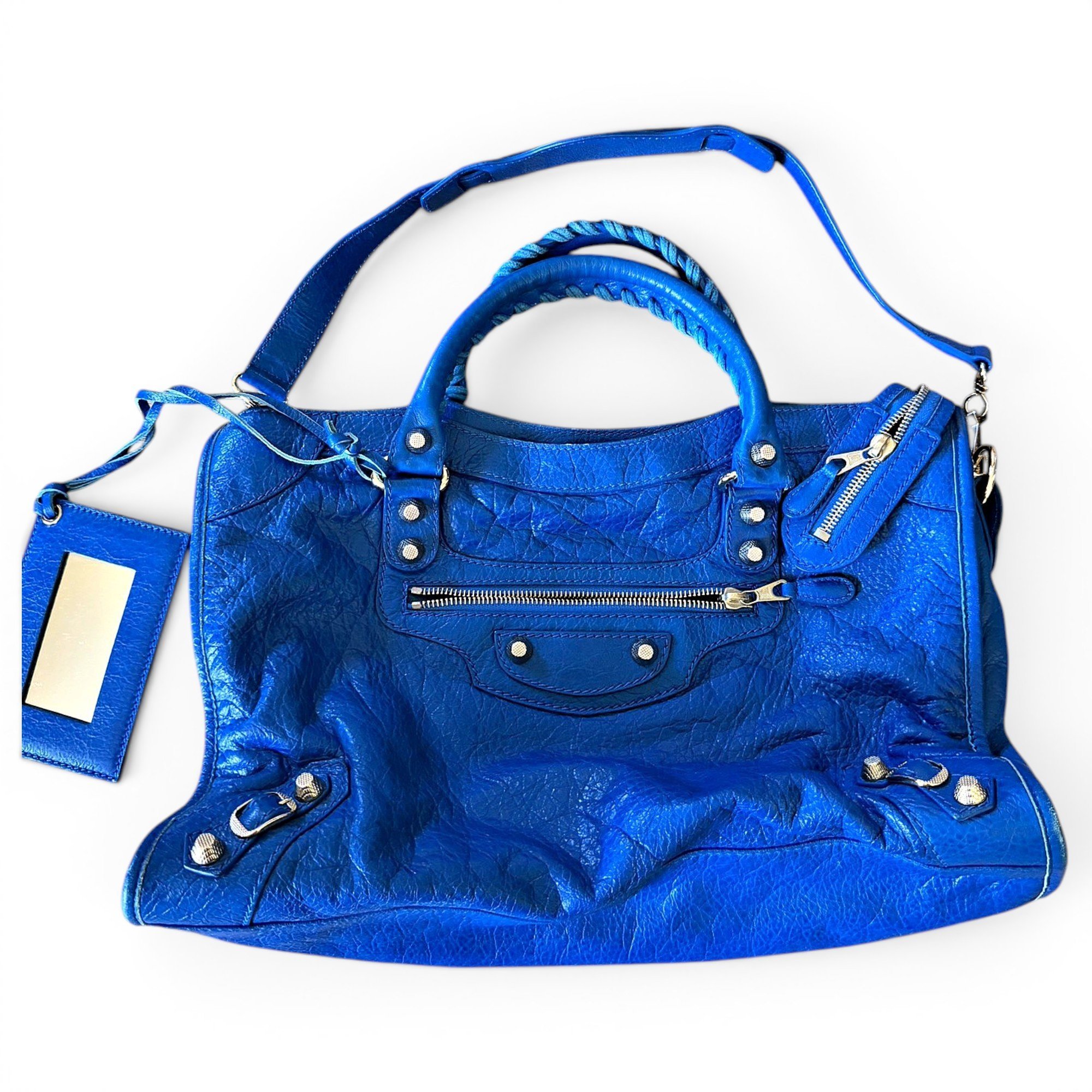City leather handbag