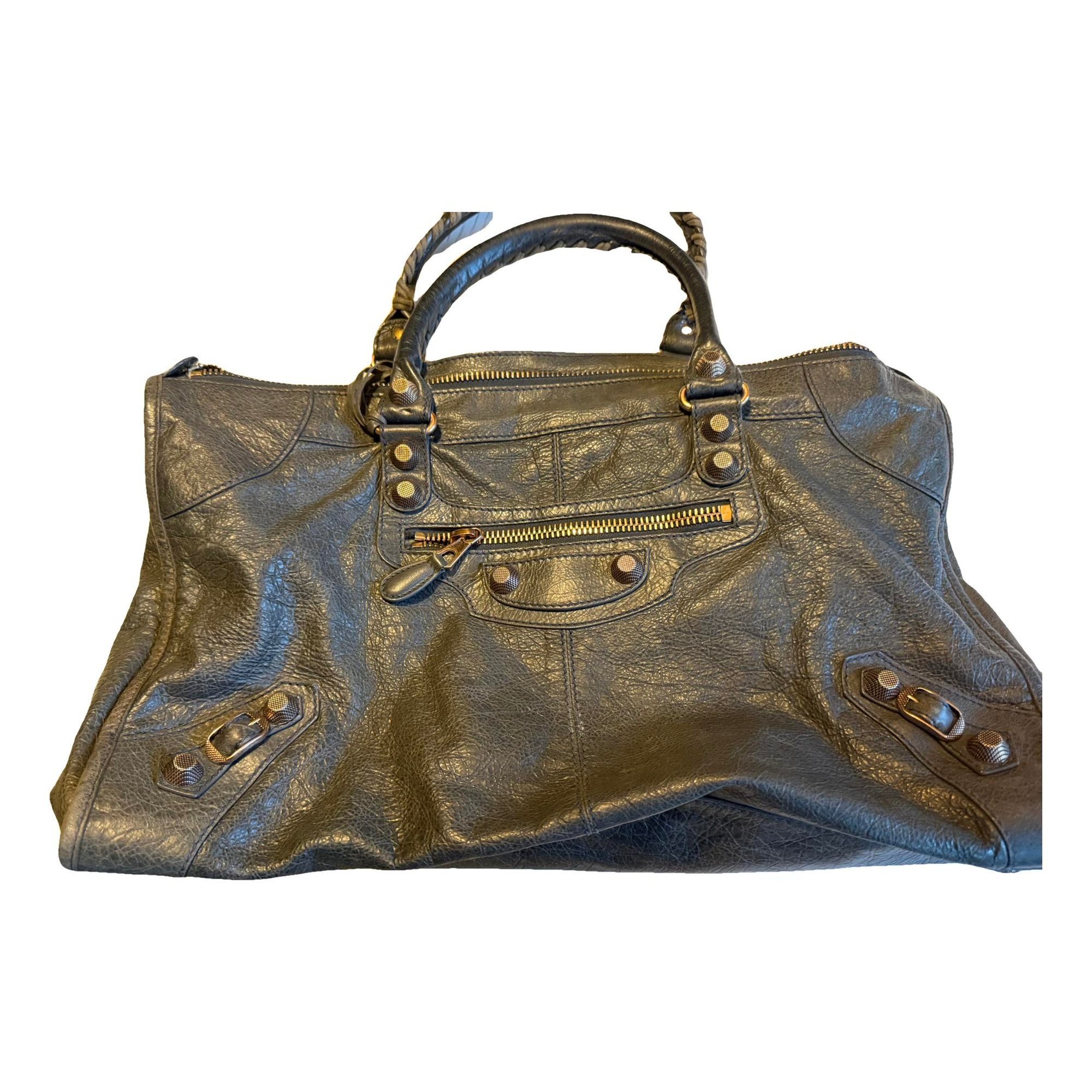 City leather handbag