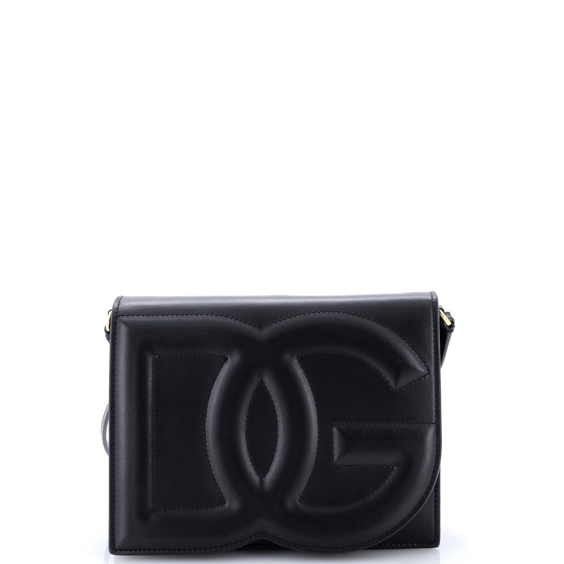 DG Logo Flap Shoulder Bag Leather Small