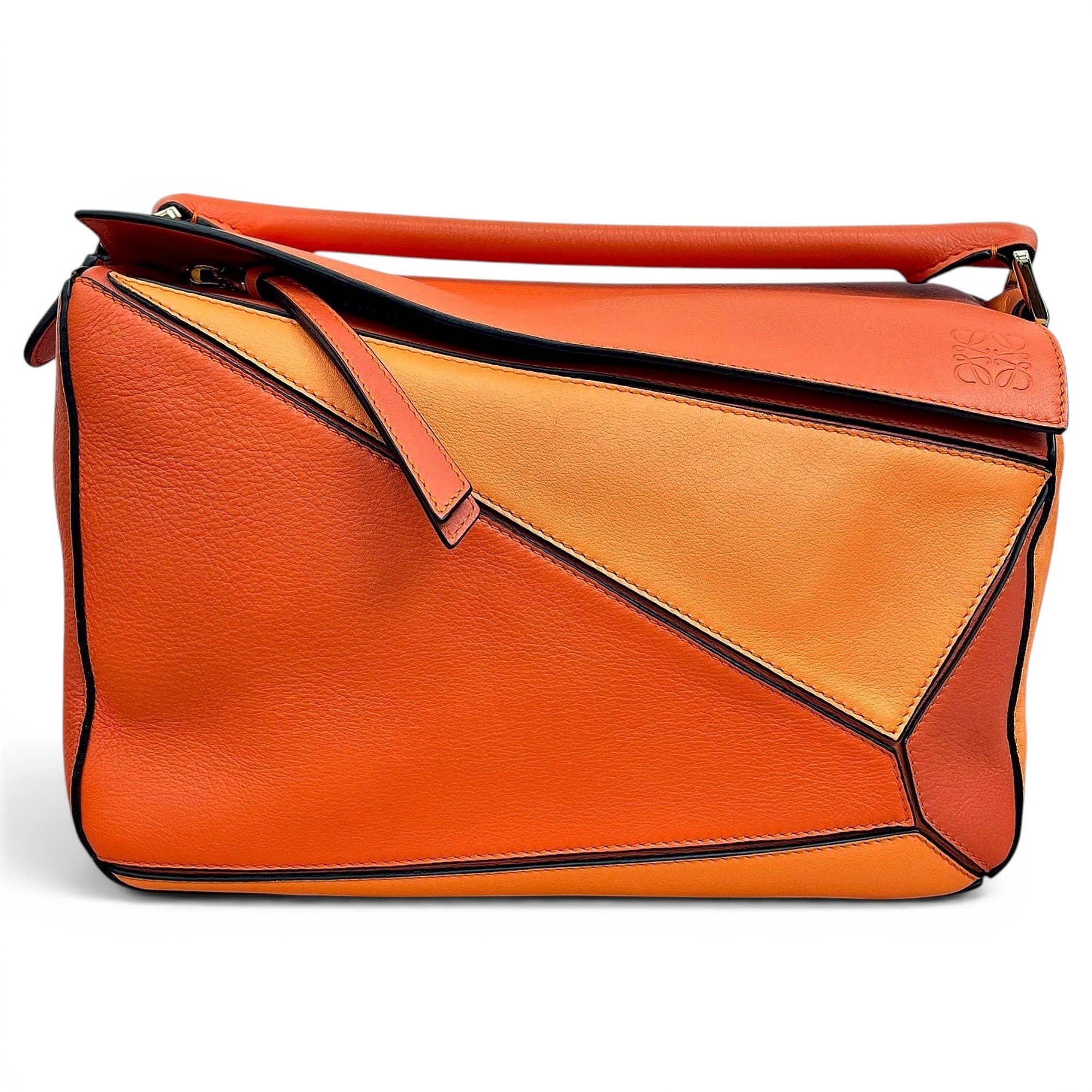 Puzzle leather handbag