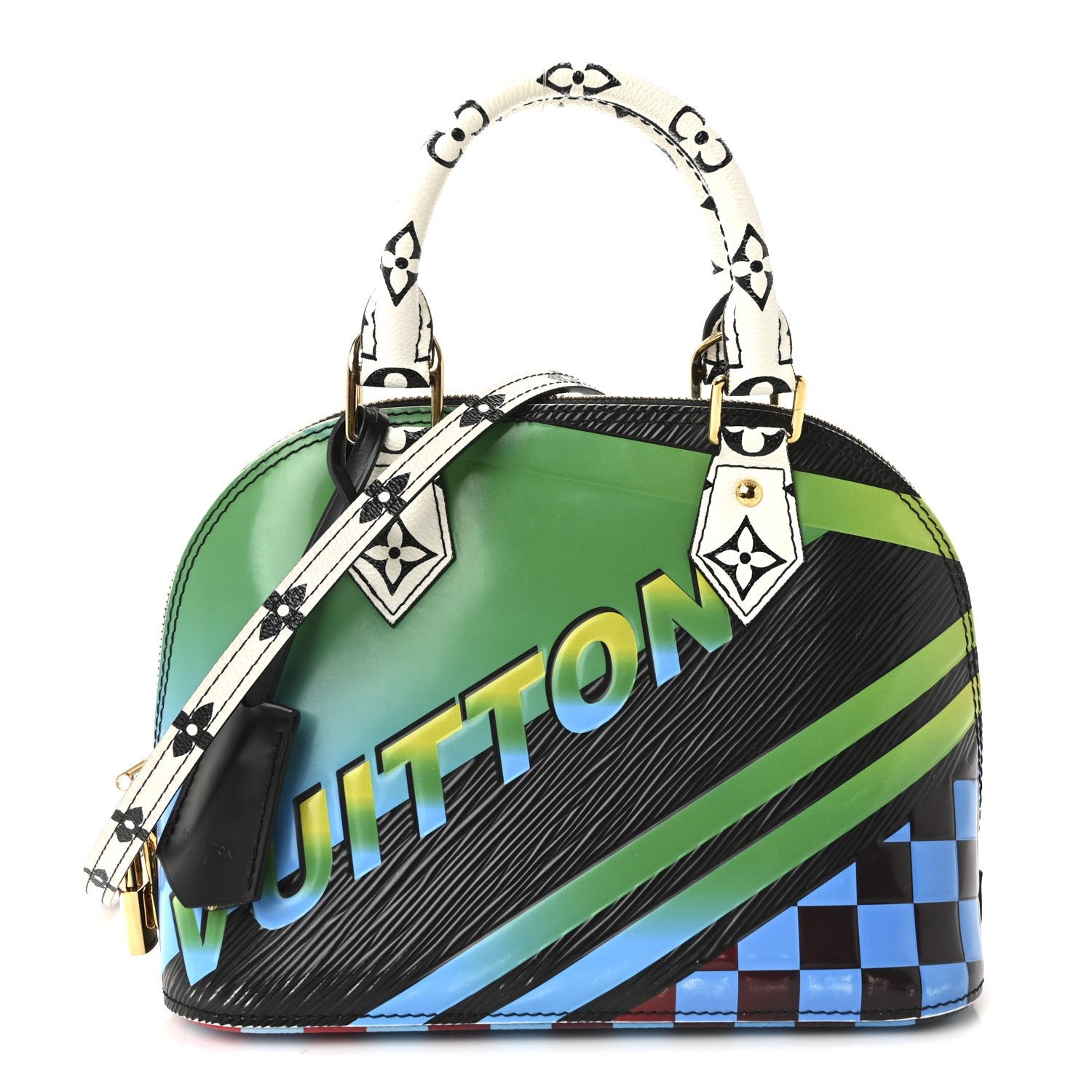 Louis Vuitton Louis Vuitton Epi Damier Race Alma BB Blue Vert