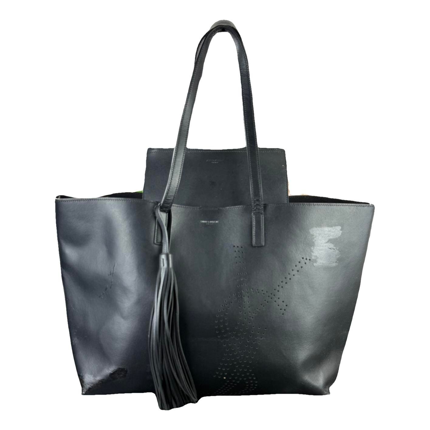 Shopping leather handbag