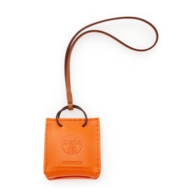 Hermes Feu Milo Lambskin and Gold Swift Orange Bag Charm