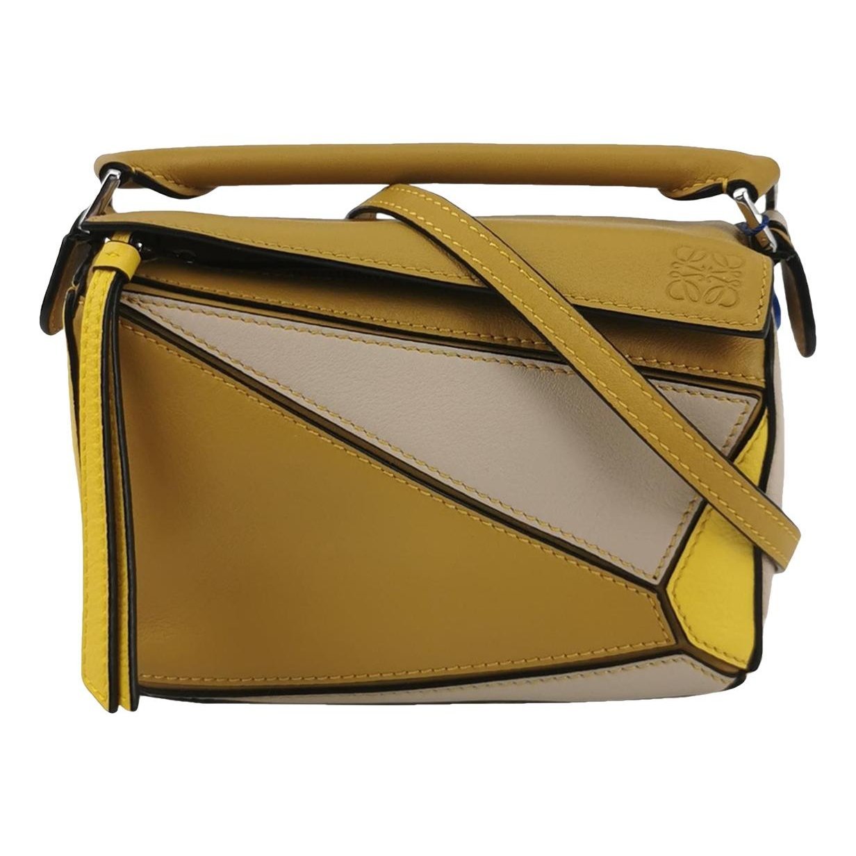 Puzzle leather handbag