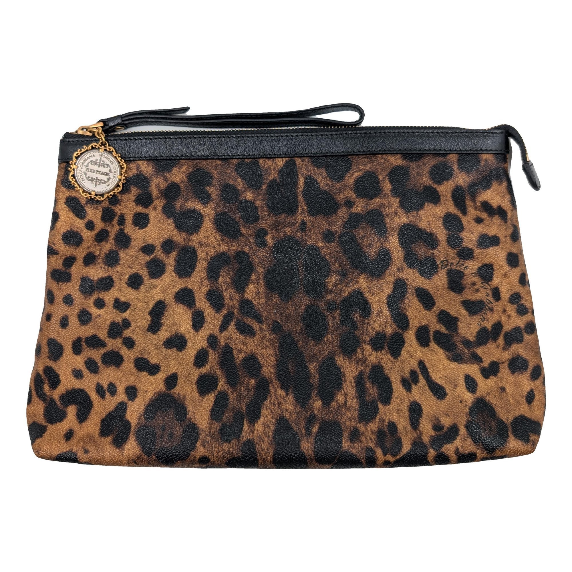 Leather clutch bag