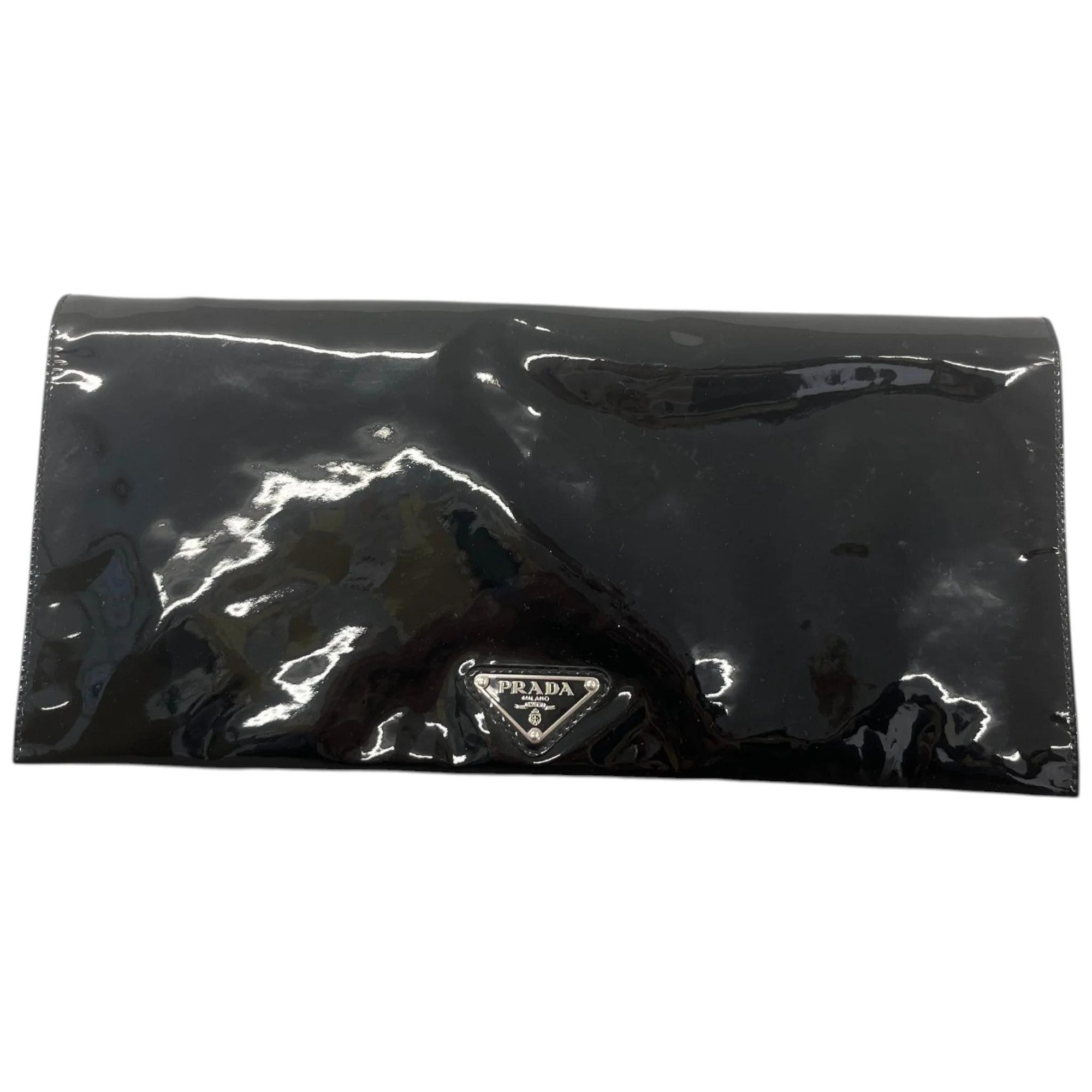 Patent leather clutch bag