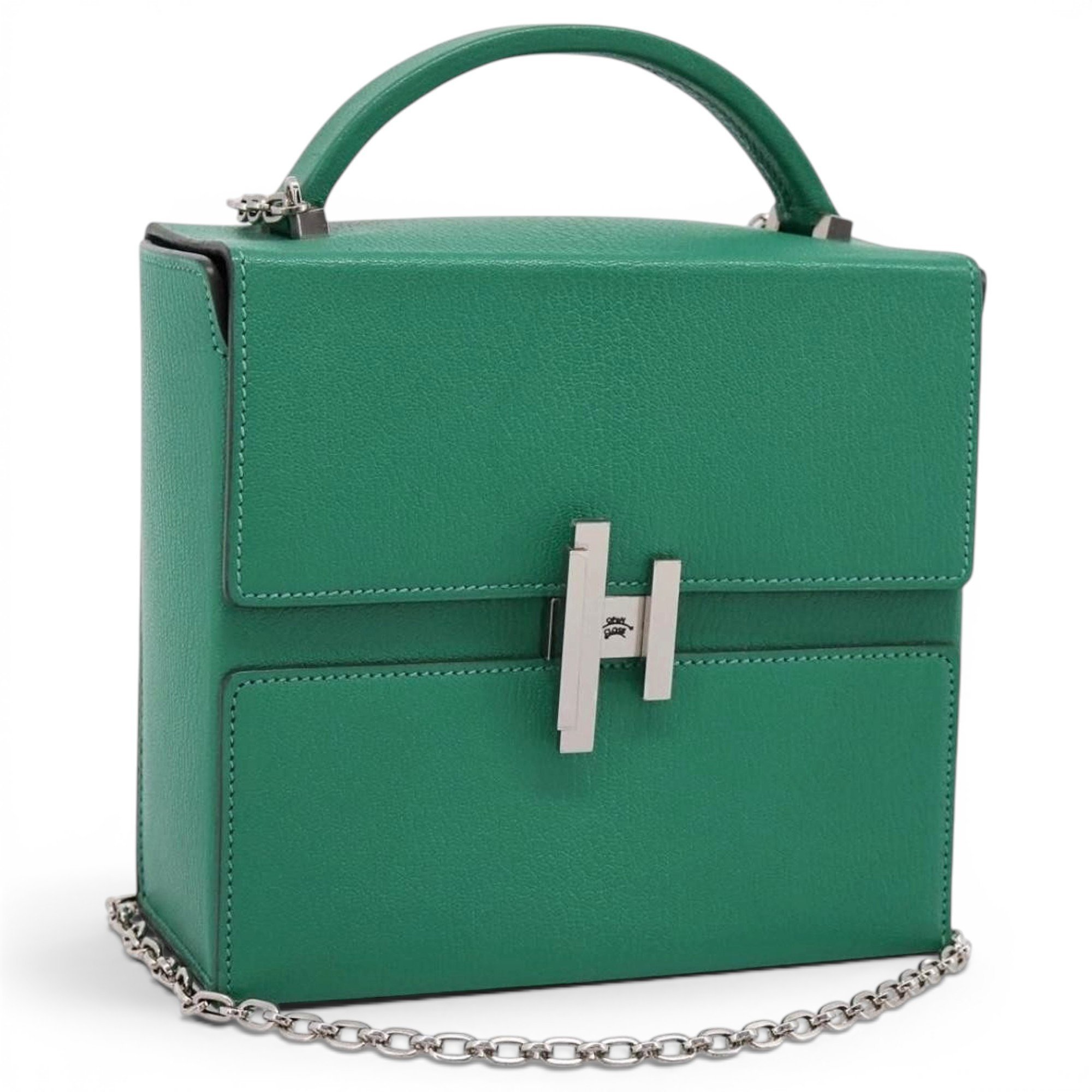 H leather handbag