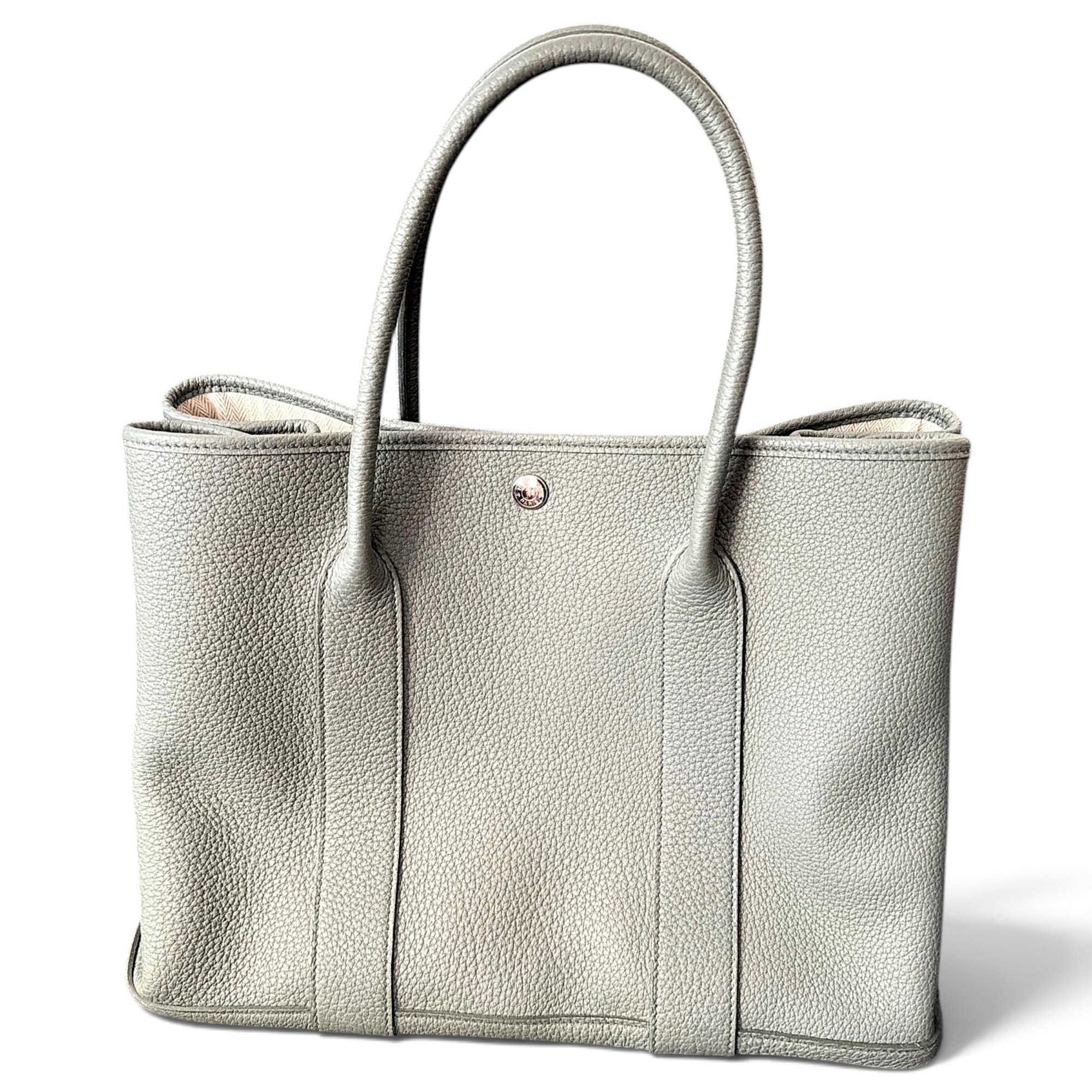 Hermes Garden Party Handbag Vert Amande