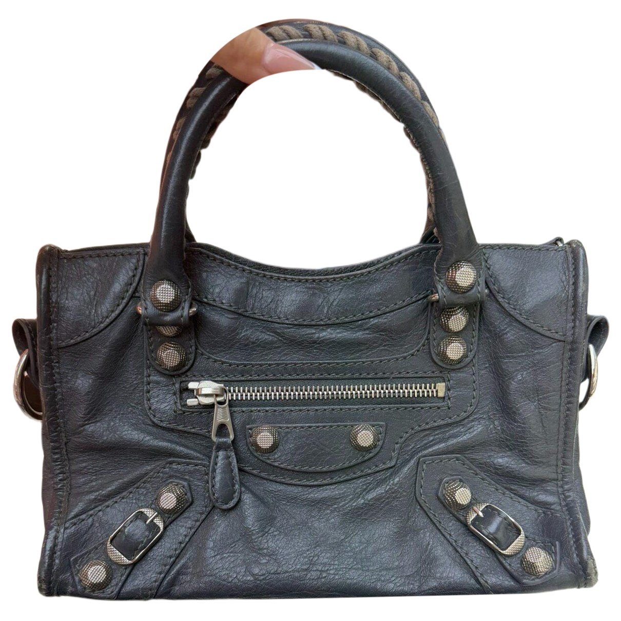City leather handbag