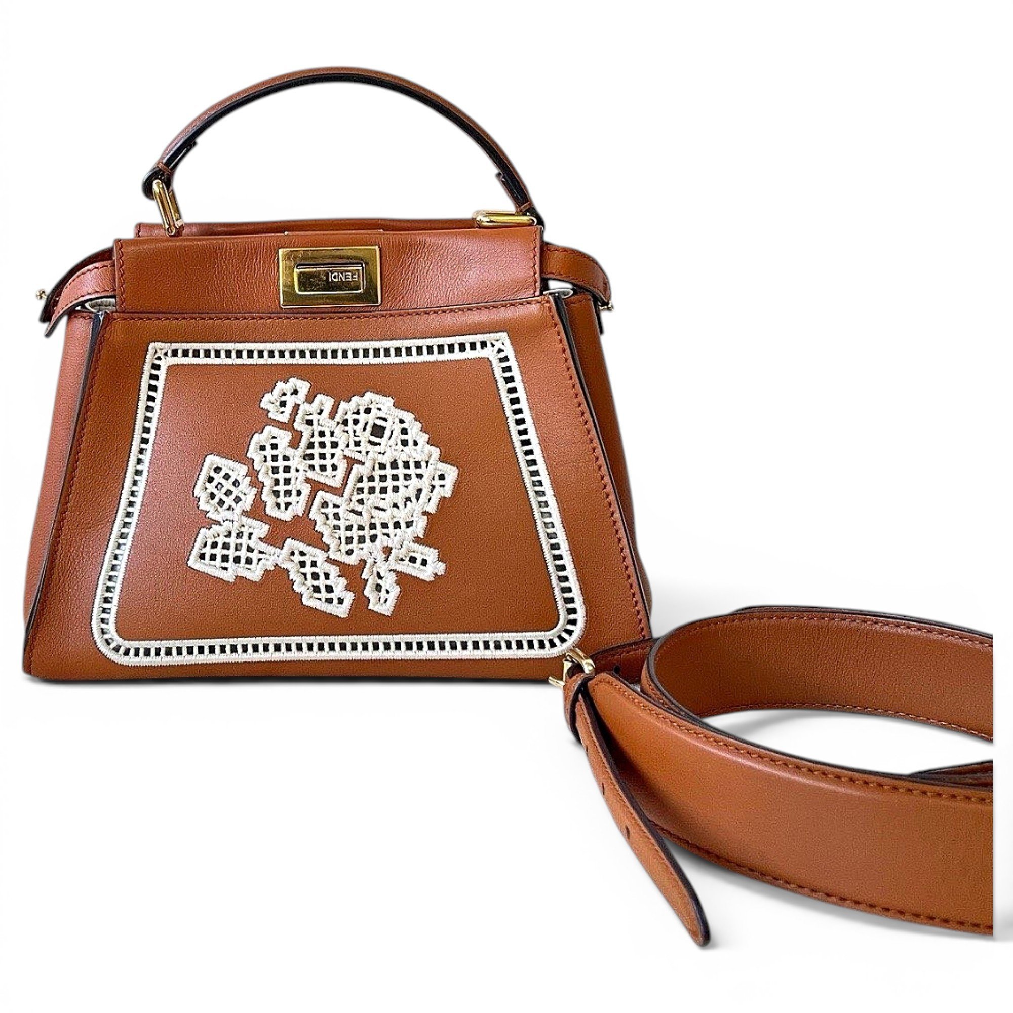 Peekaboo leather handbag