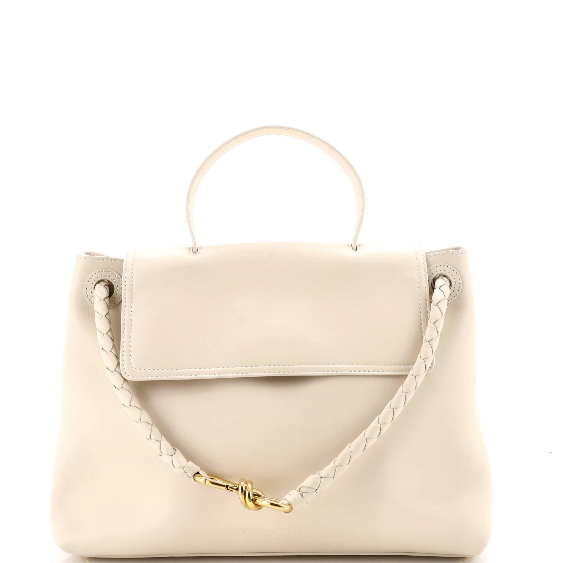 Bottega Veneta Ciao Ciao Top Handle Bag Leather with Intrecciato Detail Medium