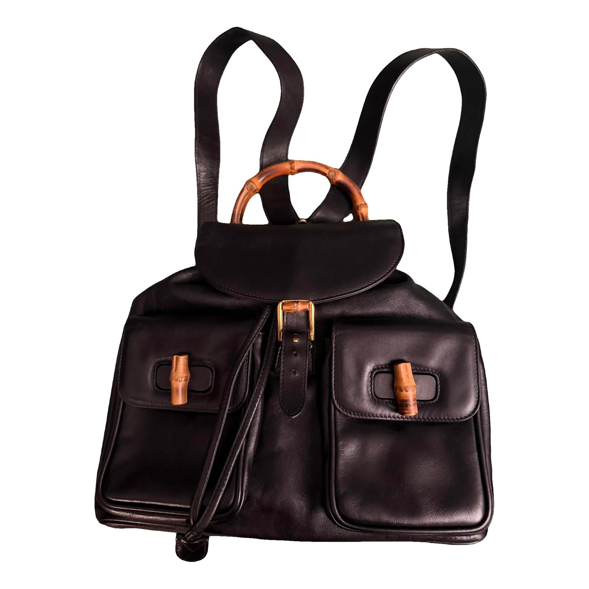 Vintage Bamboo leather backpack