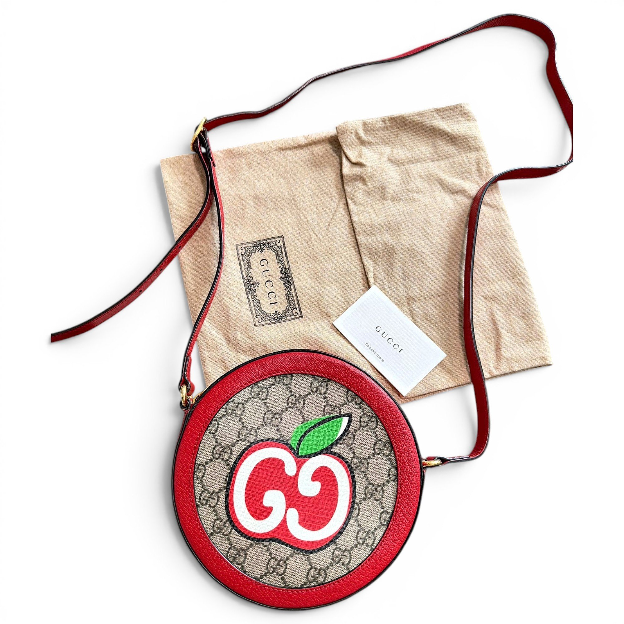 Ophidia Round leather crossbody bag