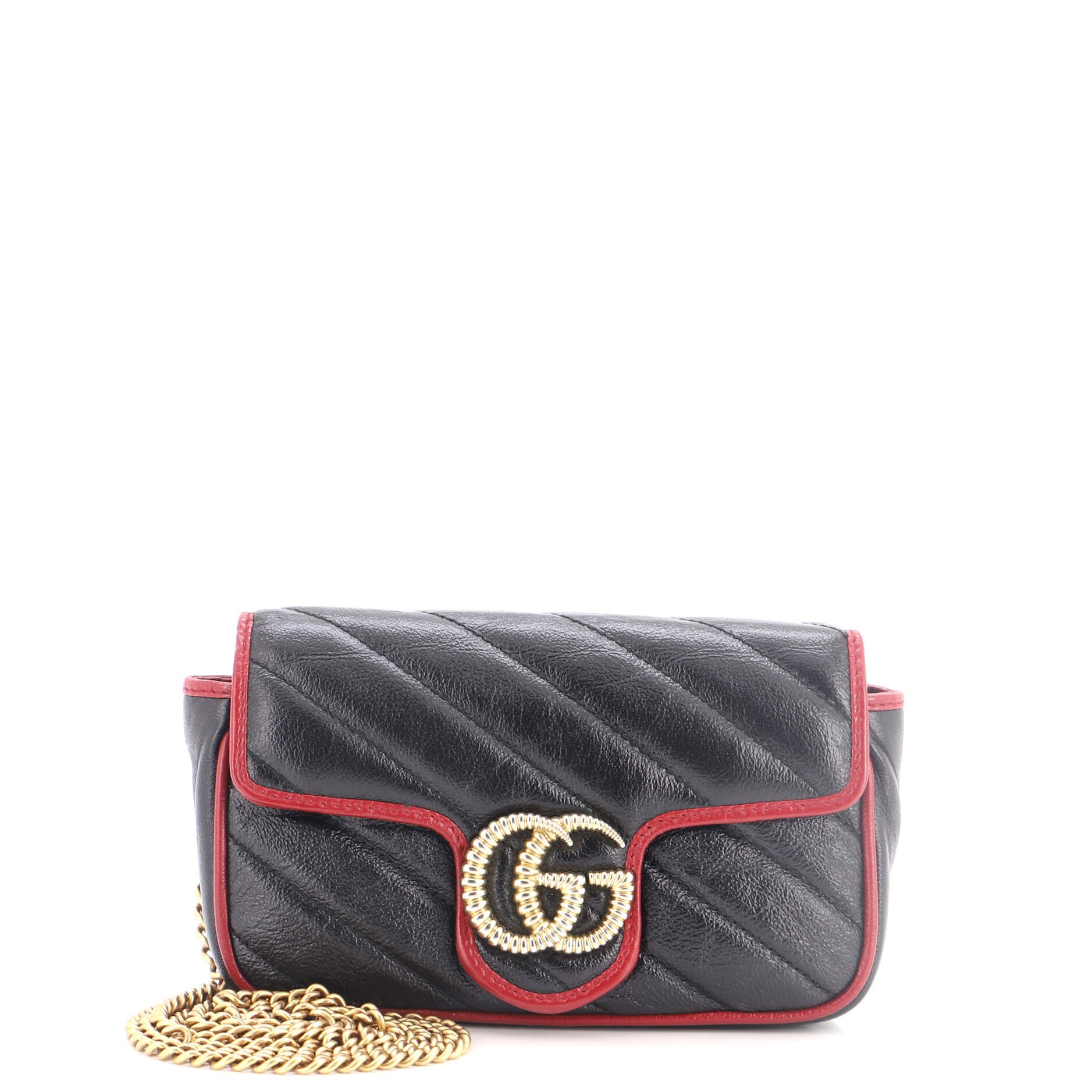 GG Marmont Flap Bag Diagonal Quilted Leather Super Mini