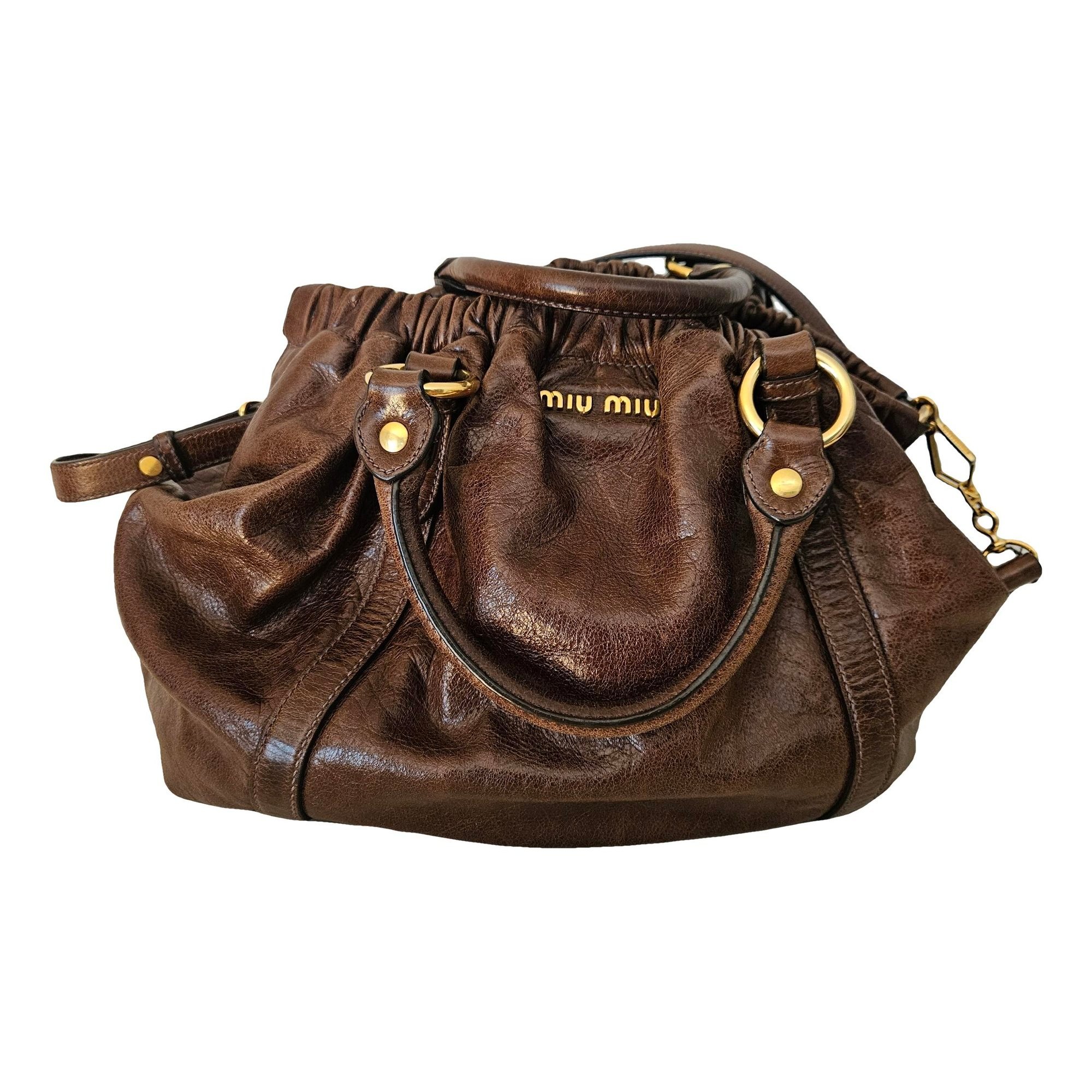 Bow bag leather handbag