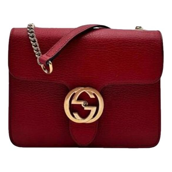 Interlocking leather crossbody bag