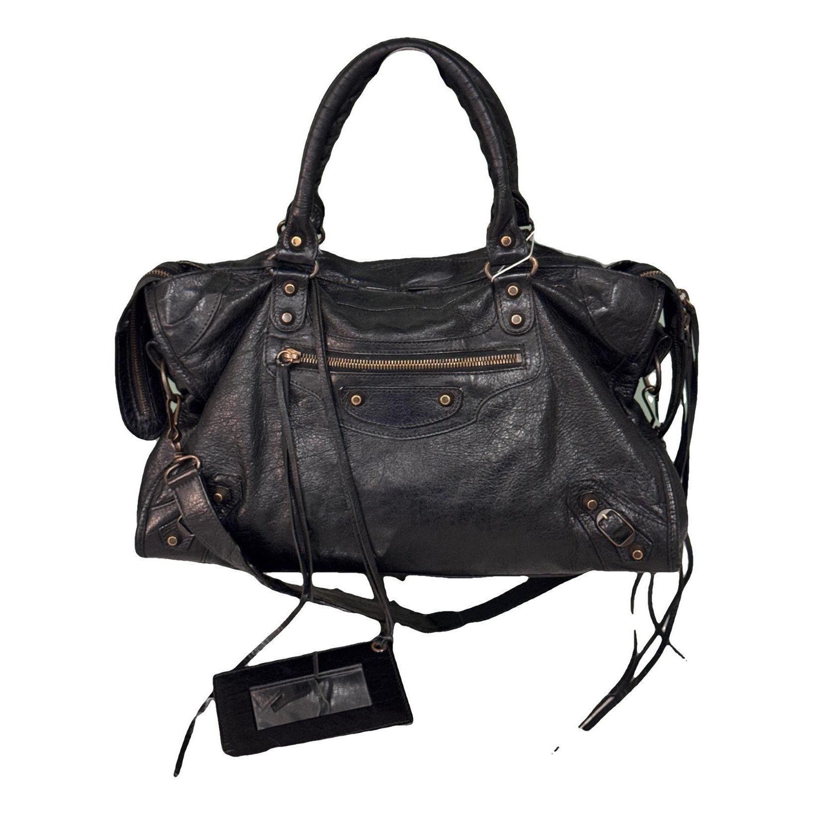 City leather handbag