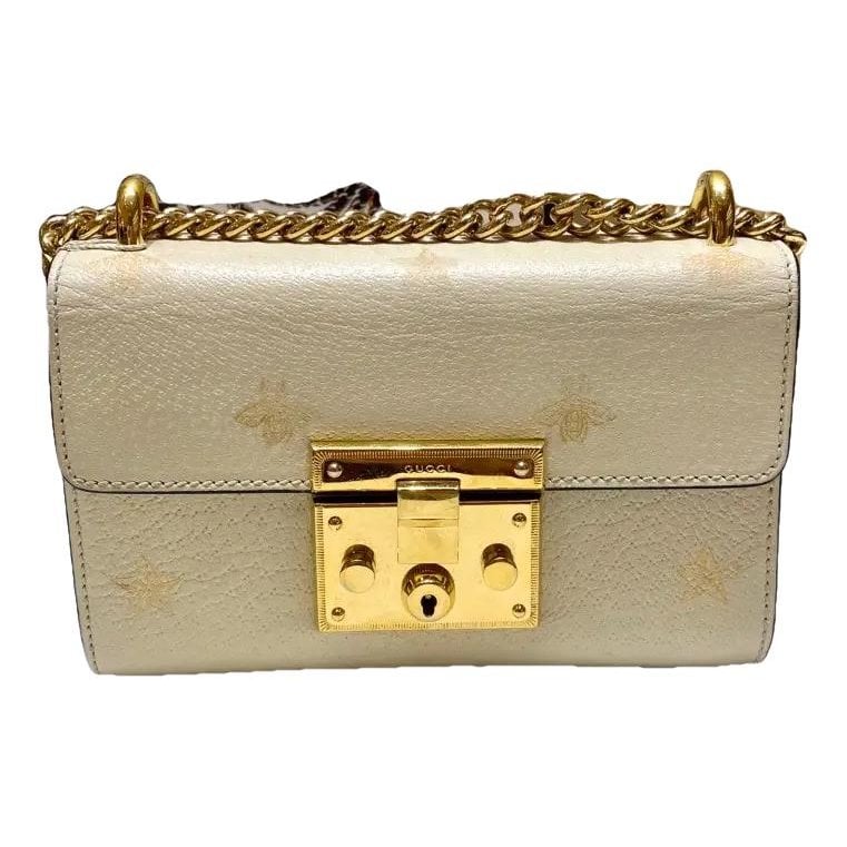 Padlock leather crossbody bag