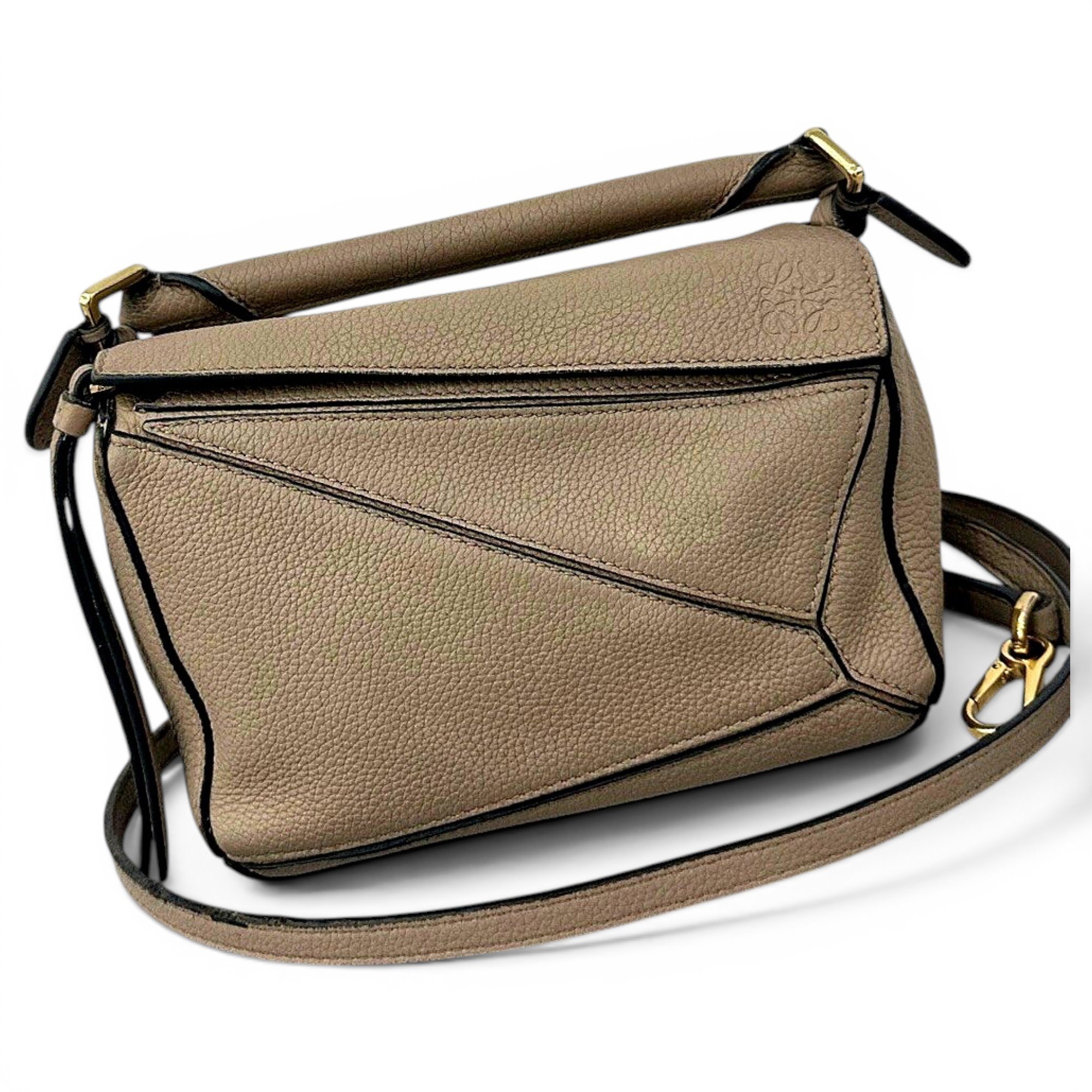 Puzzle leather handbag