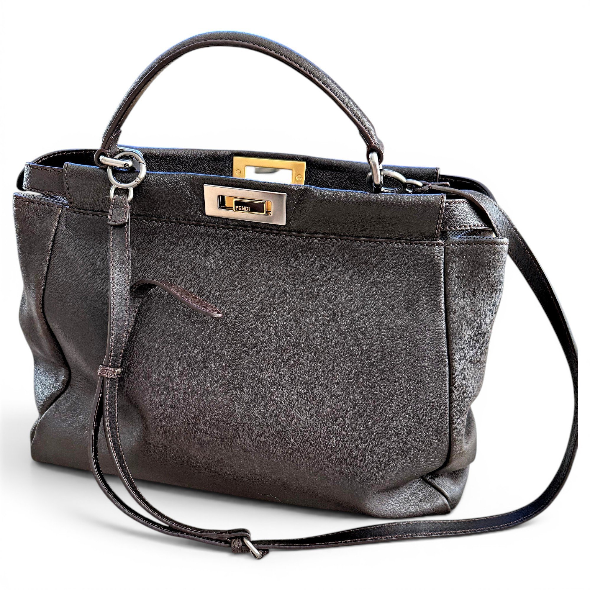 Peekaboo leather handbag