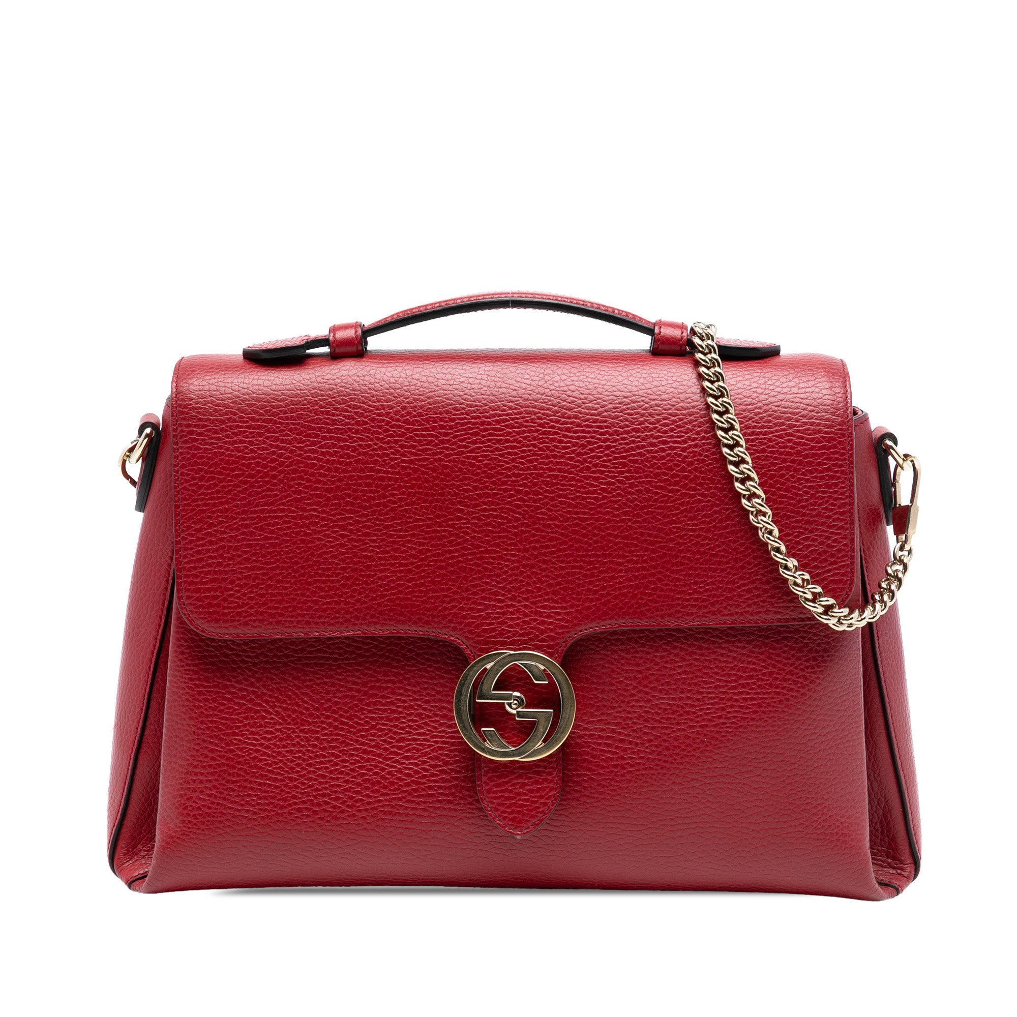 Interlocking leather handbag