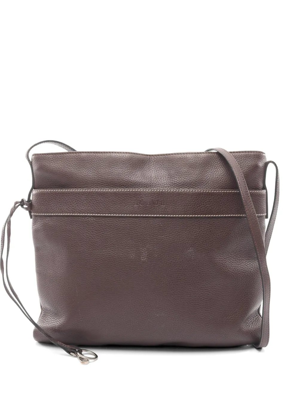 2000s grained leather shoulder bag