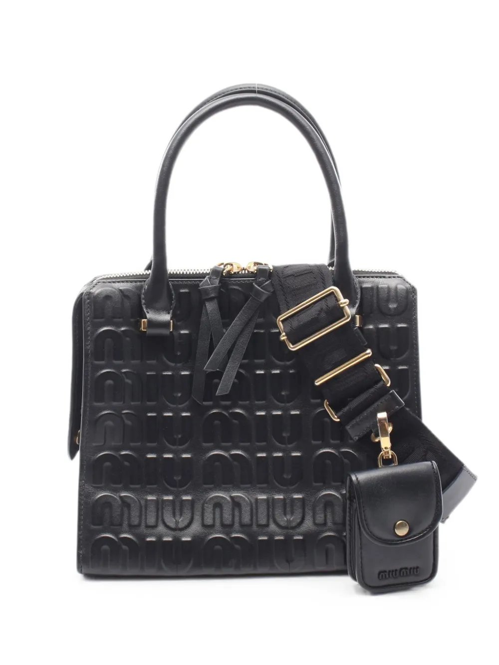 Miu Miu 2010s embossed logo handbag