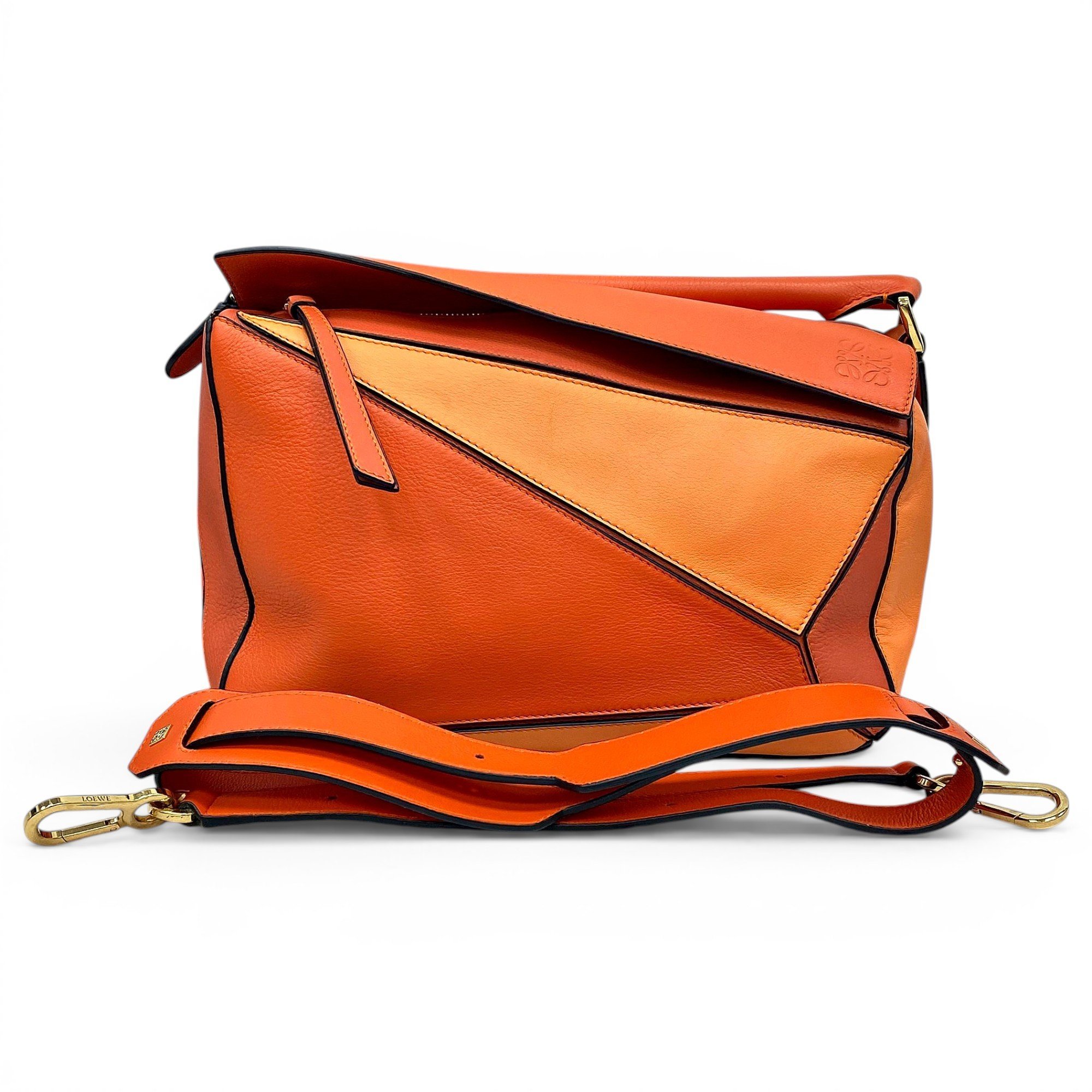 Puzzle leather handbag