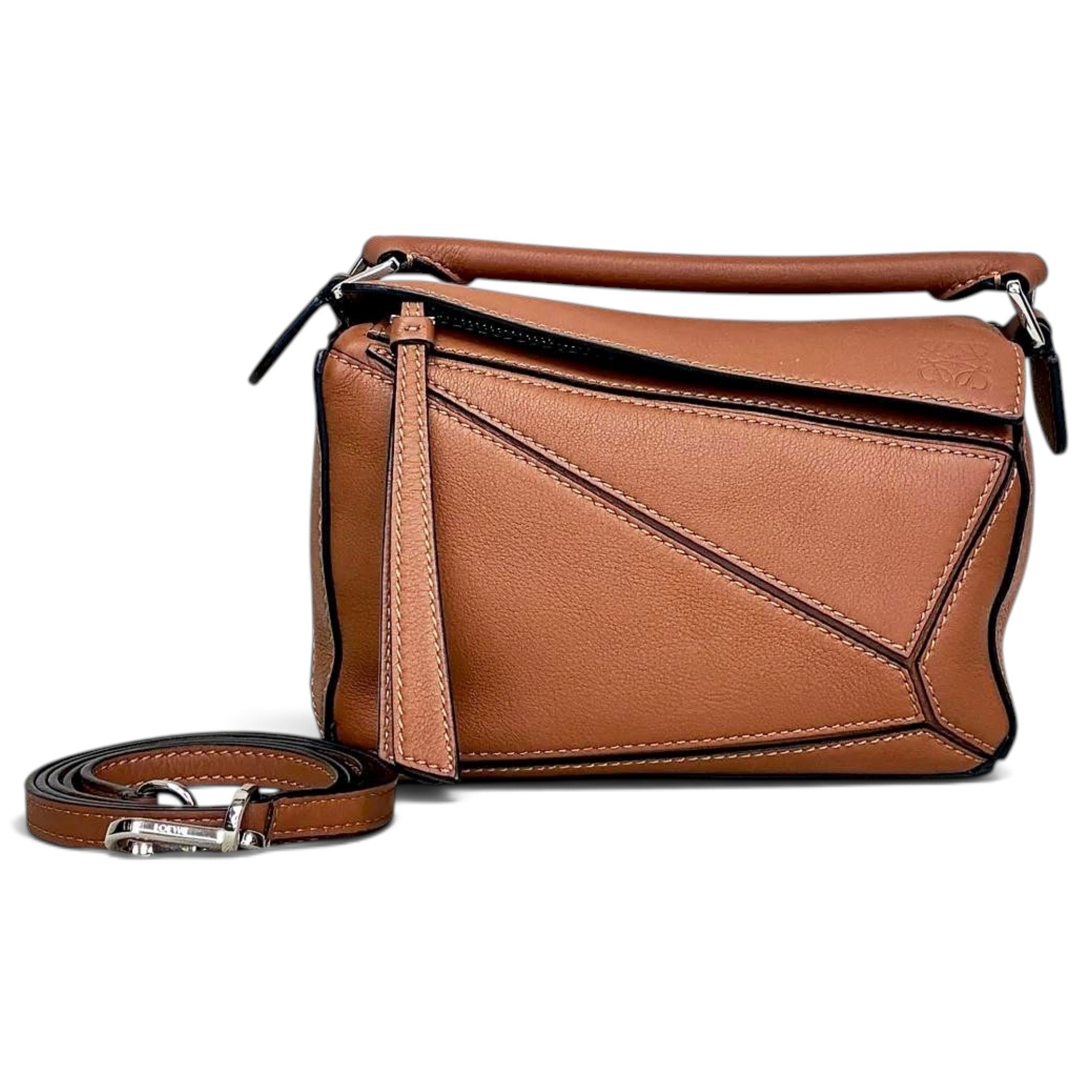 Puzzle leather crossbody bag