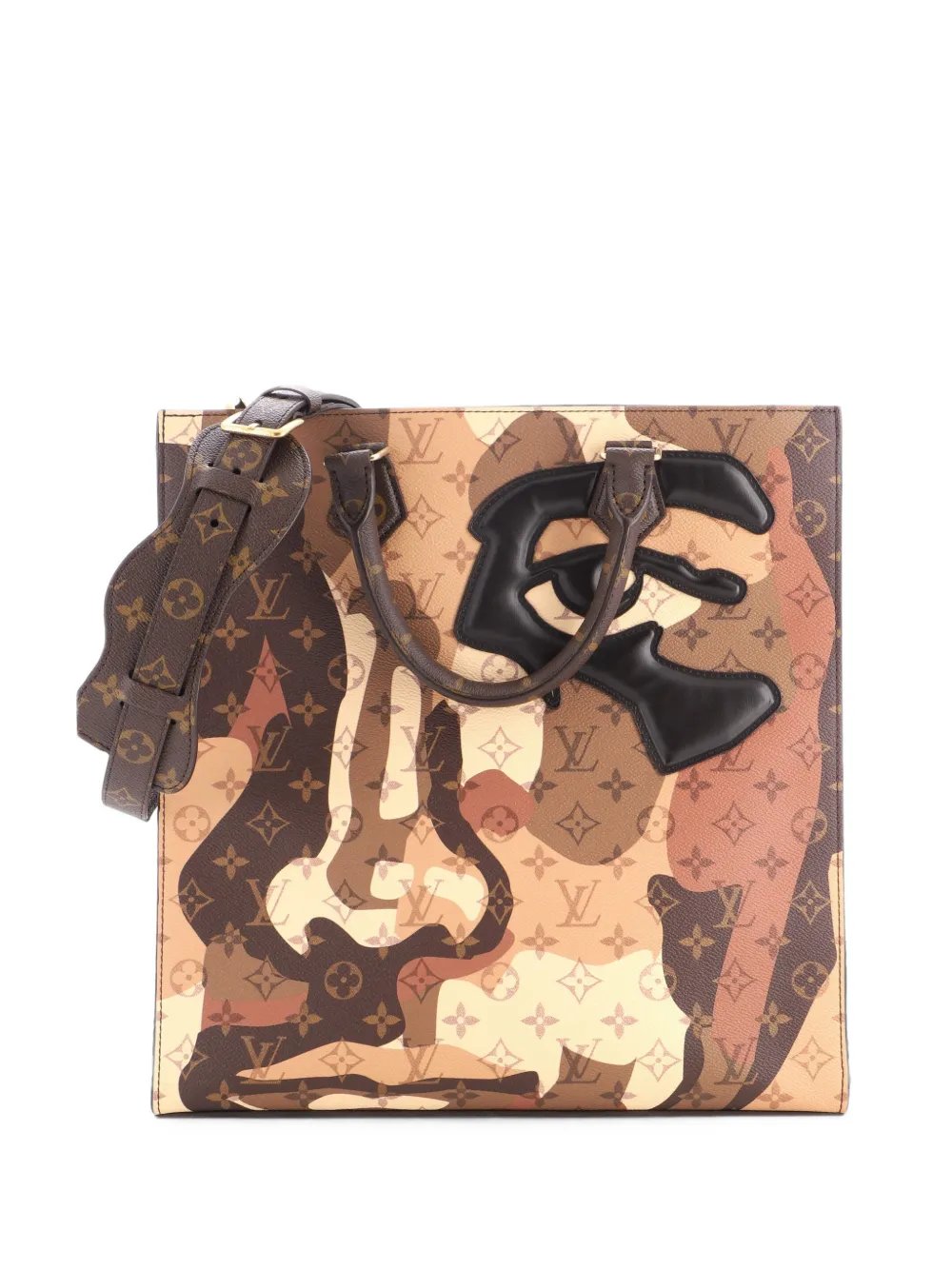 x Kid Super Sac Plat NV Limited Edition Patchwork Printed Camouflage Monogram Canvas tote bag