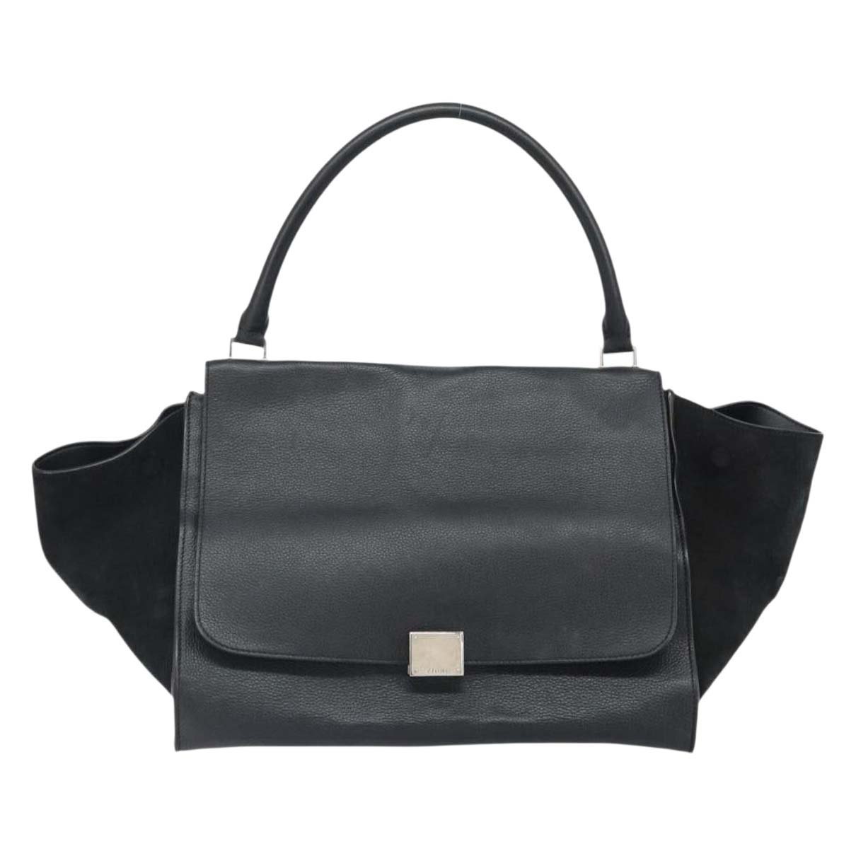 Trapèze leather handbag