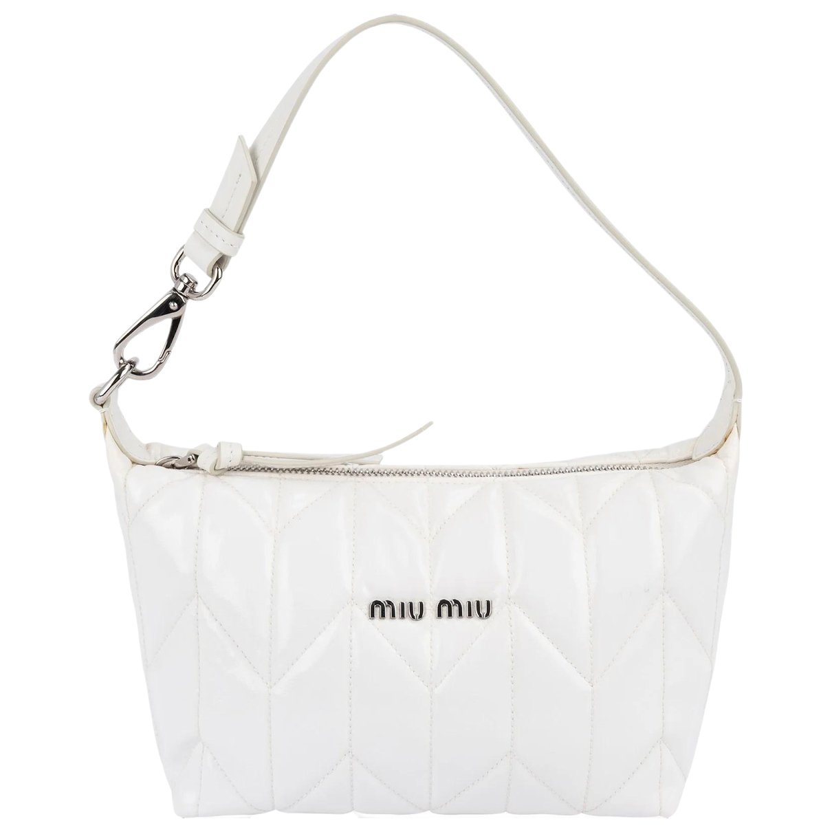 Matelassé patent leather handbag