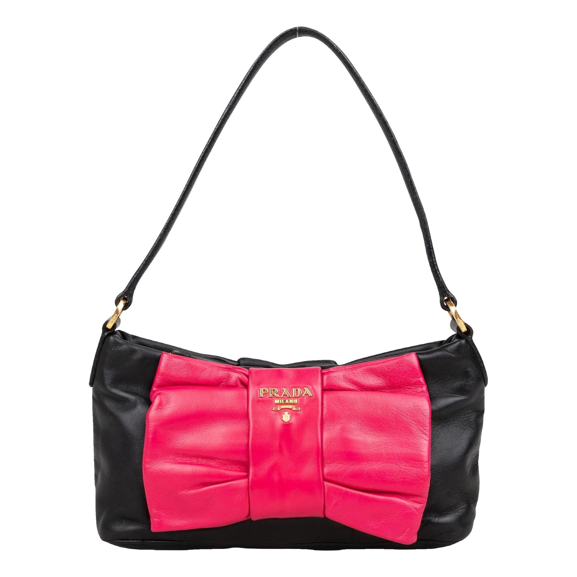 Ribbon leather handbag