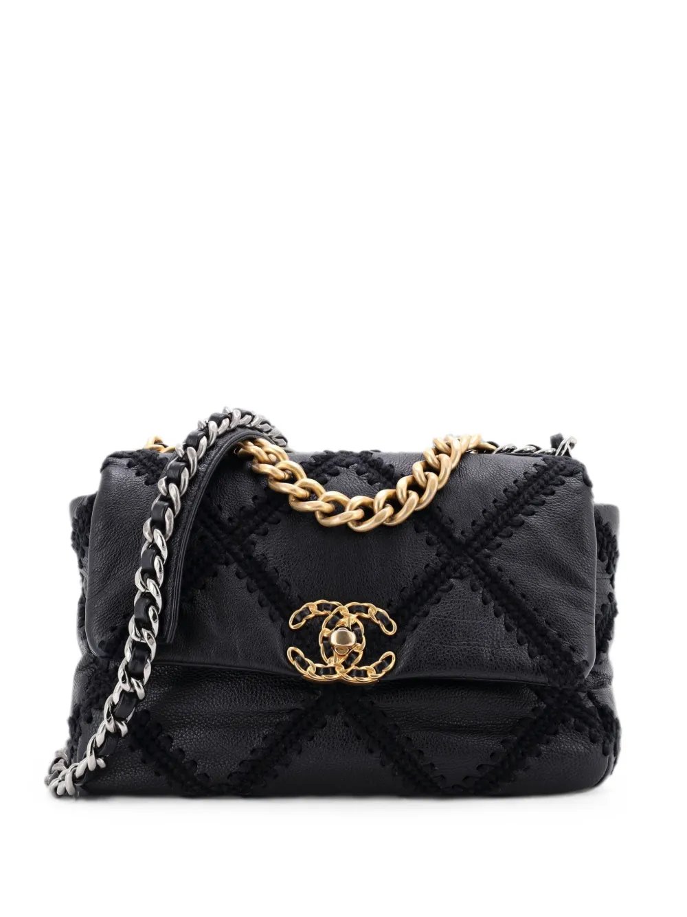 19 Flap Bag Crochet Quilted Calfskin Medium crossbody bag