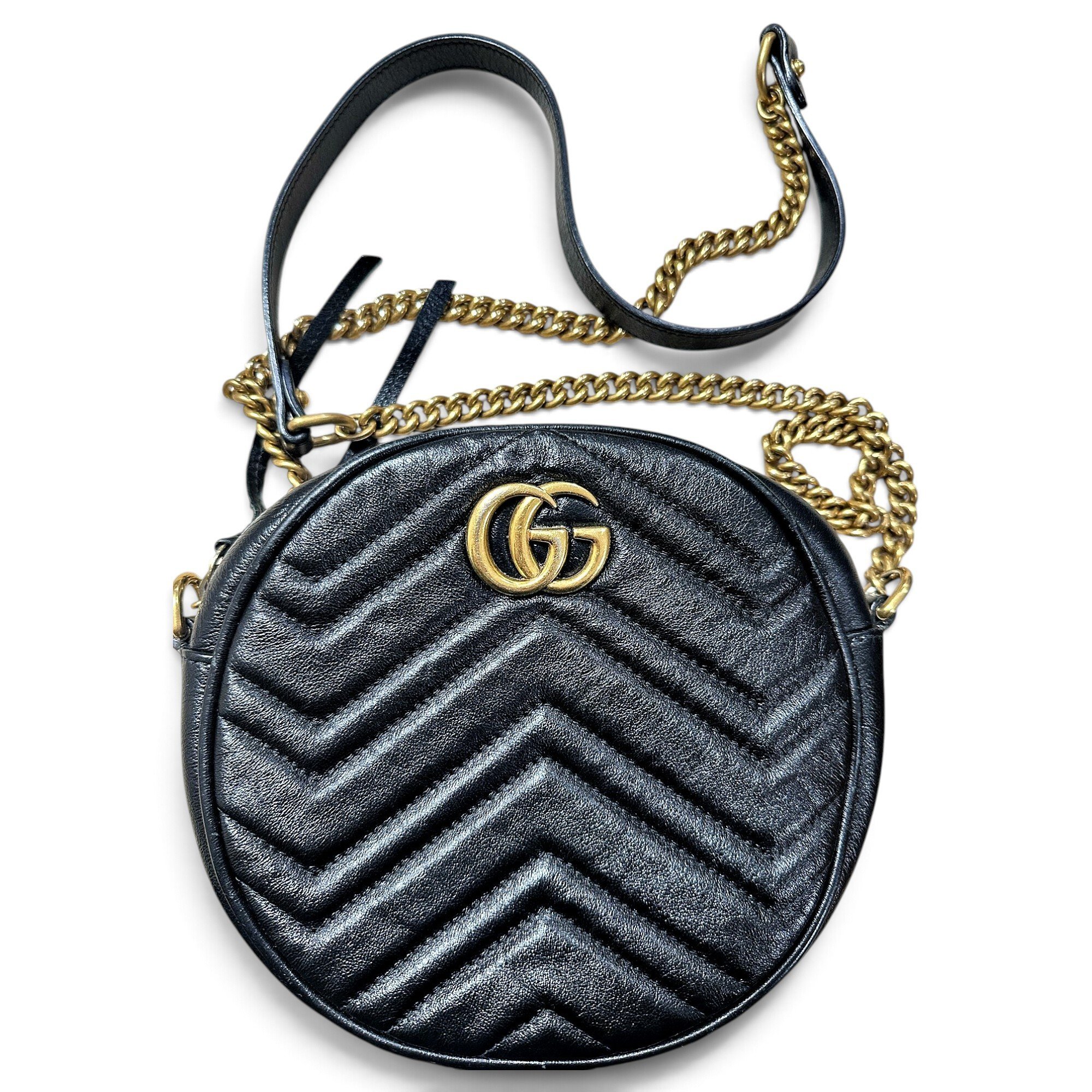 GG Marmont Round leather crossbody bag