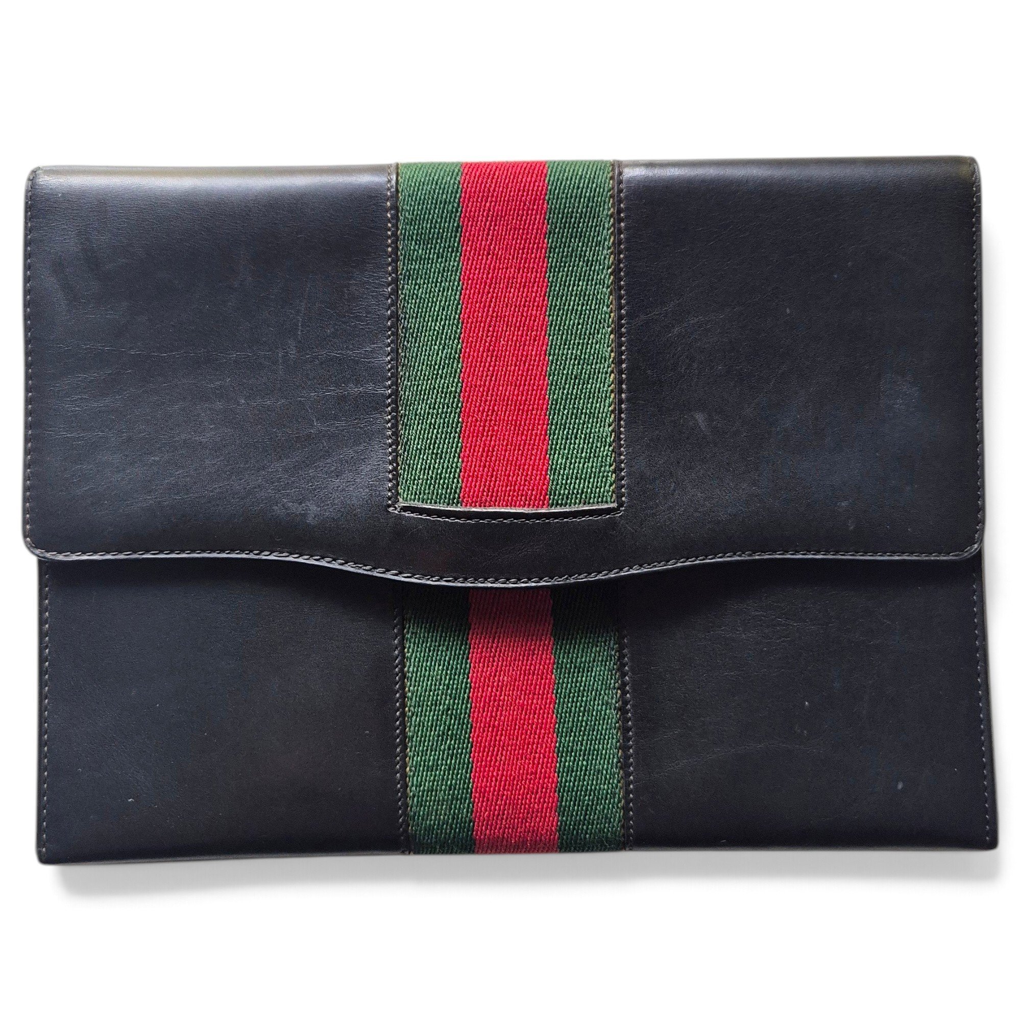 Leather clutch bag