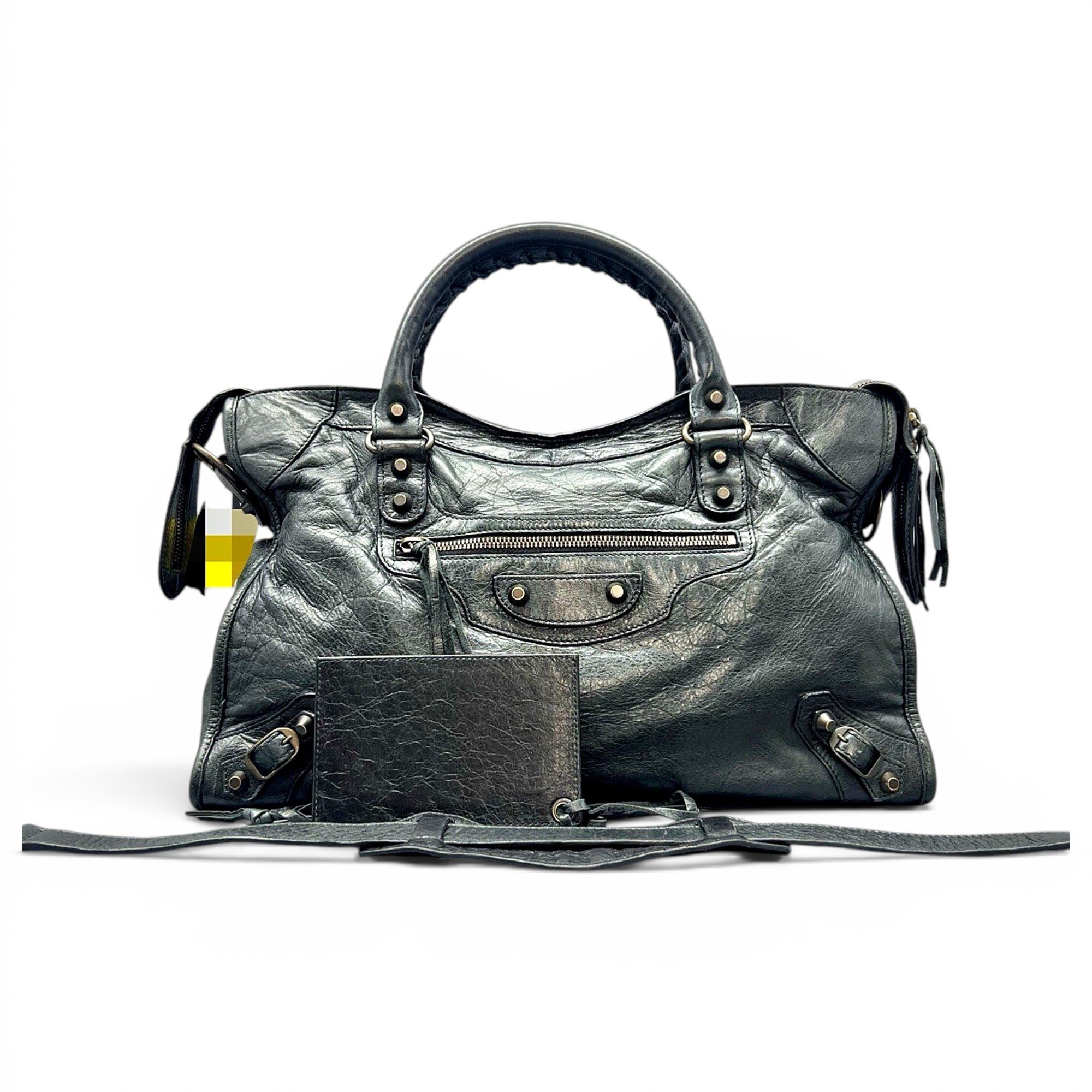 City leather handbag