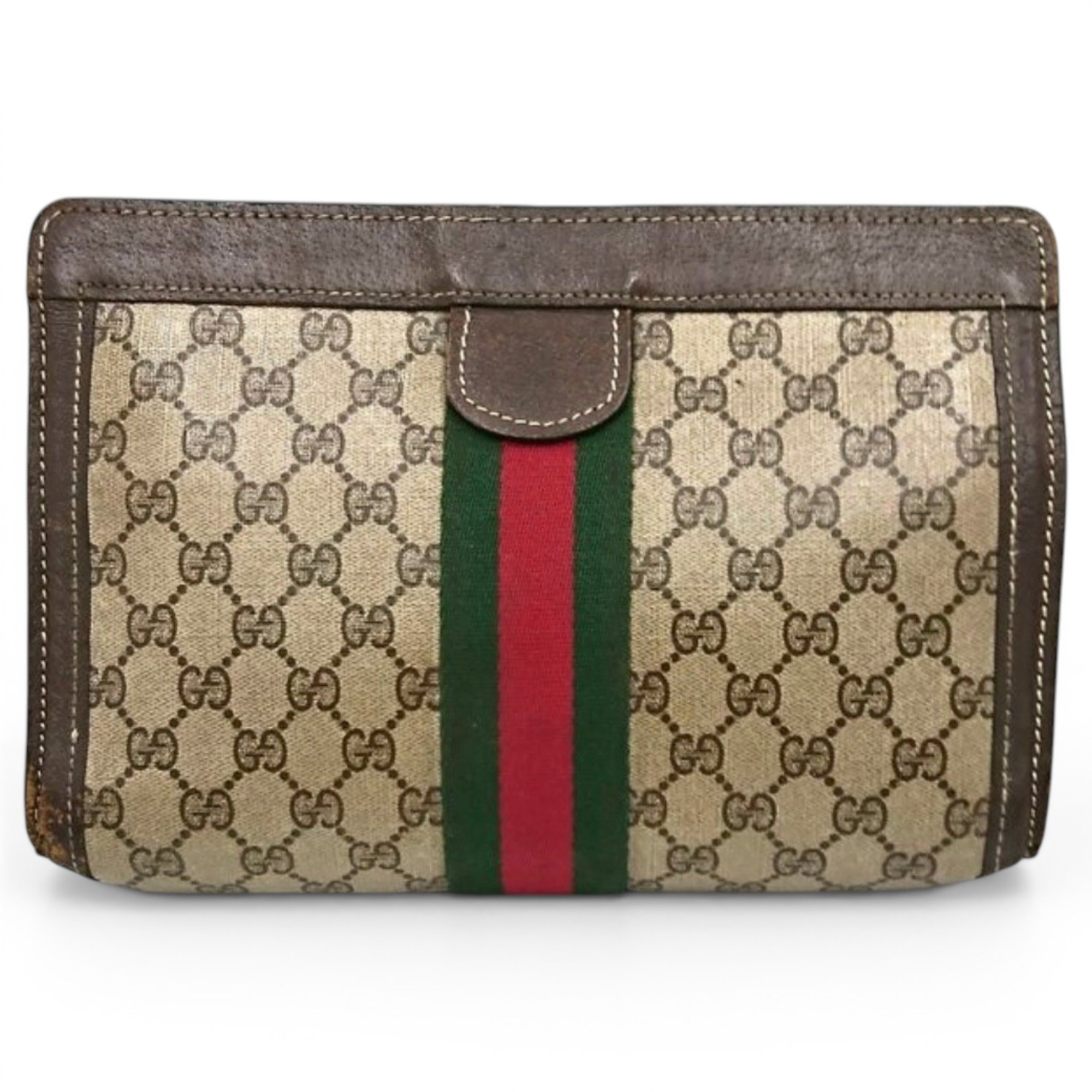 Leather clutch bag