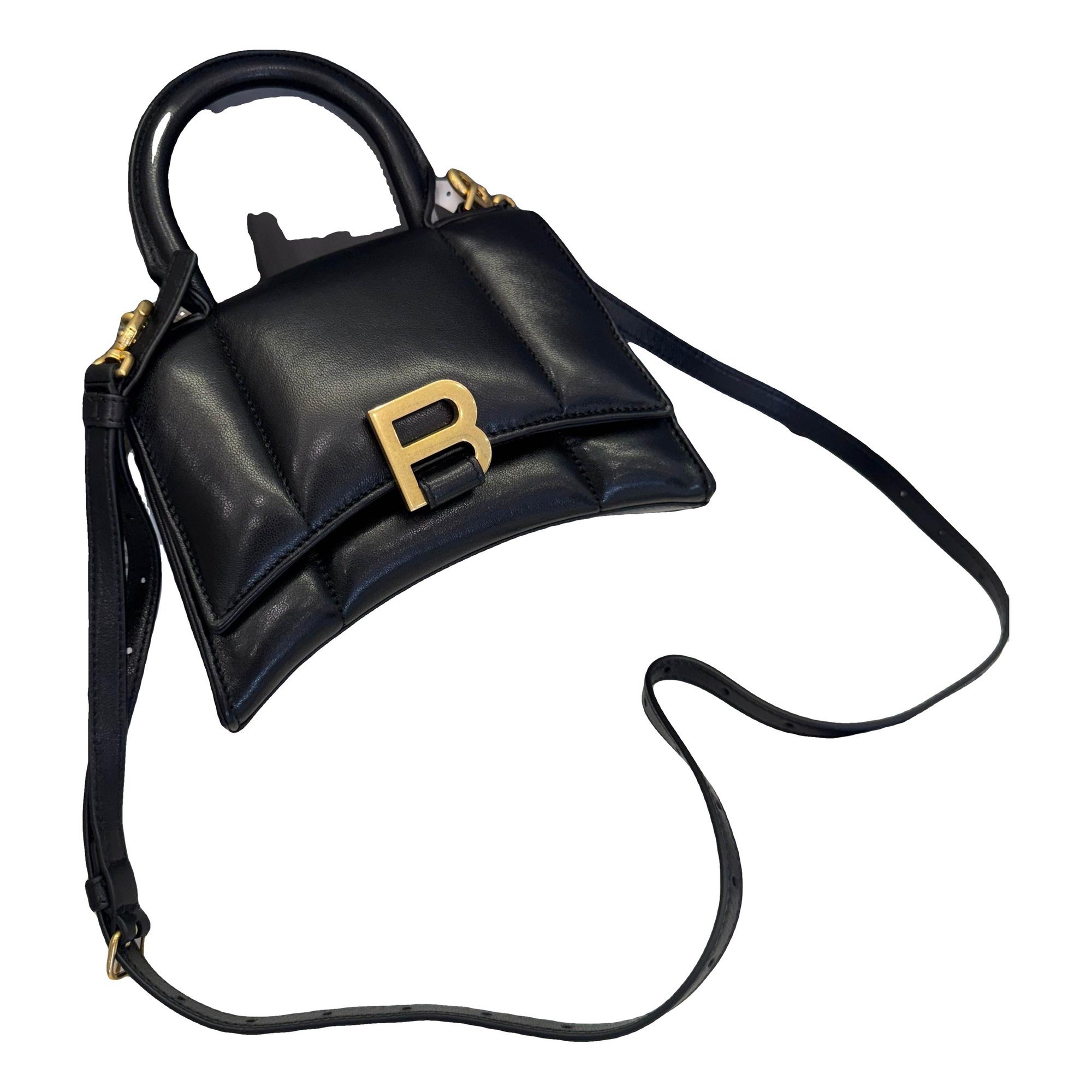 Hourglass leather handbag