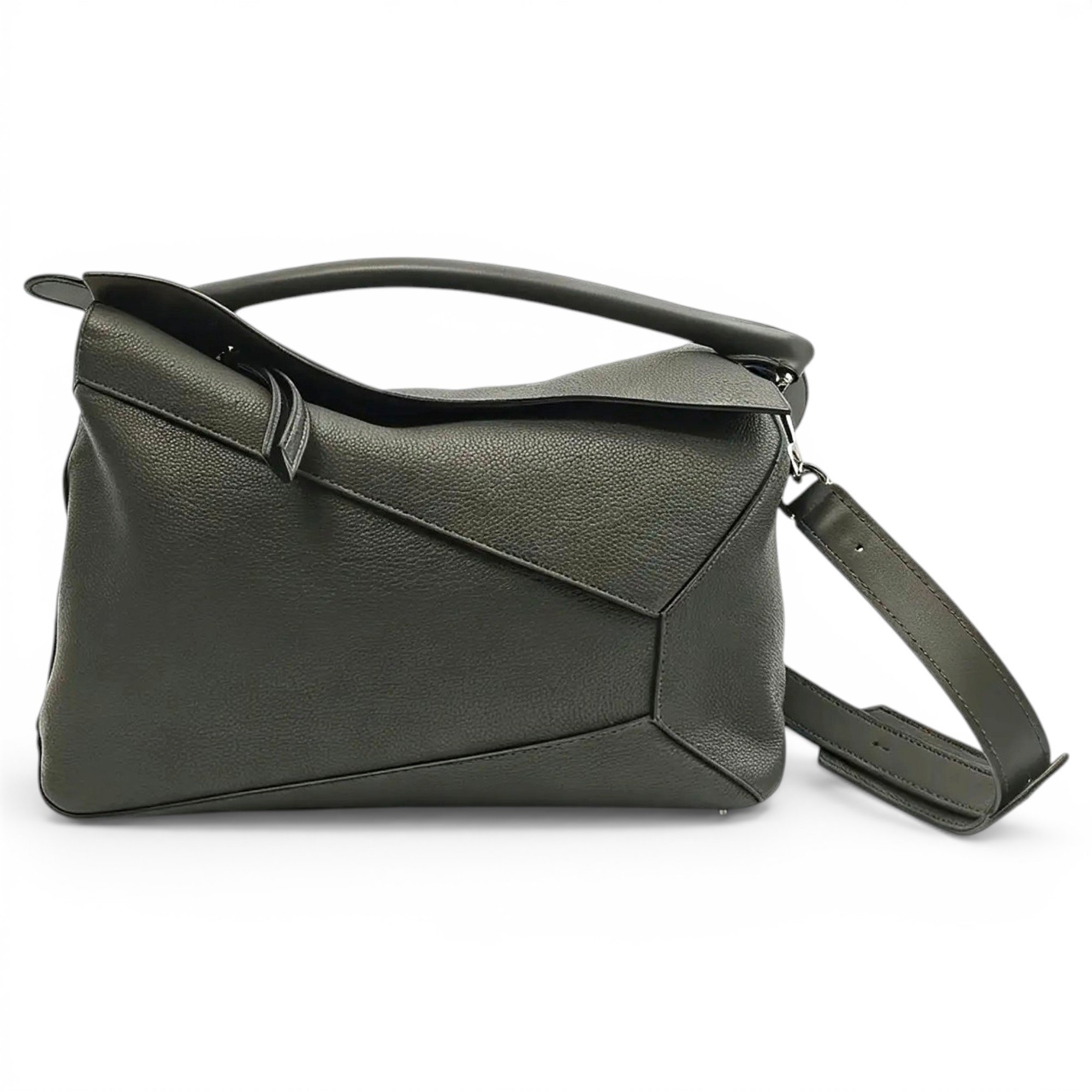 Puzzle leather handbag