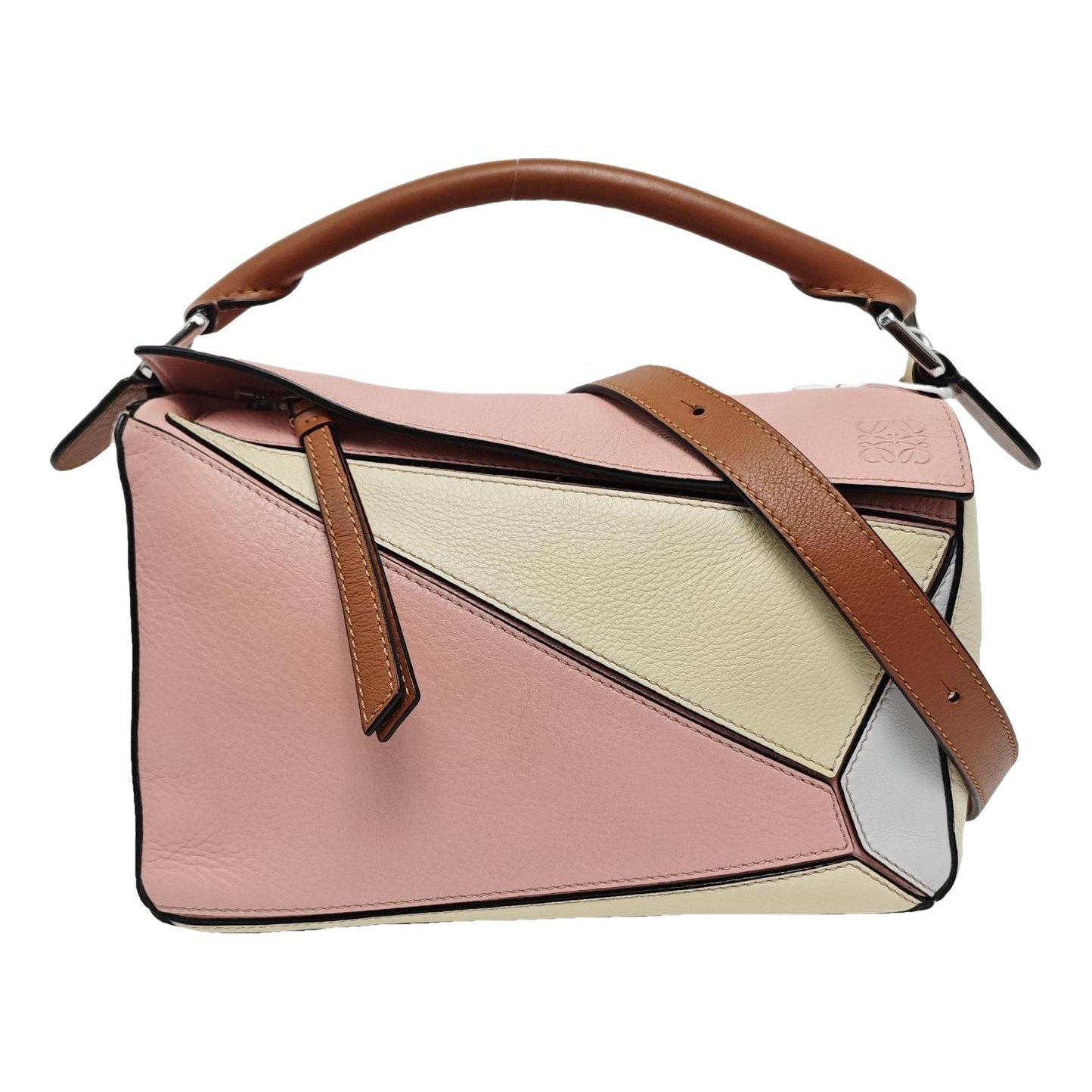 Puzzle leather handbag