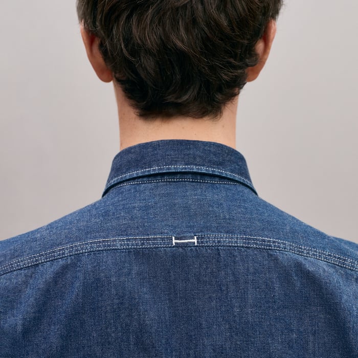 Indigo Lavé Straight Cut Denim Shirt