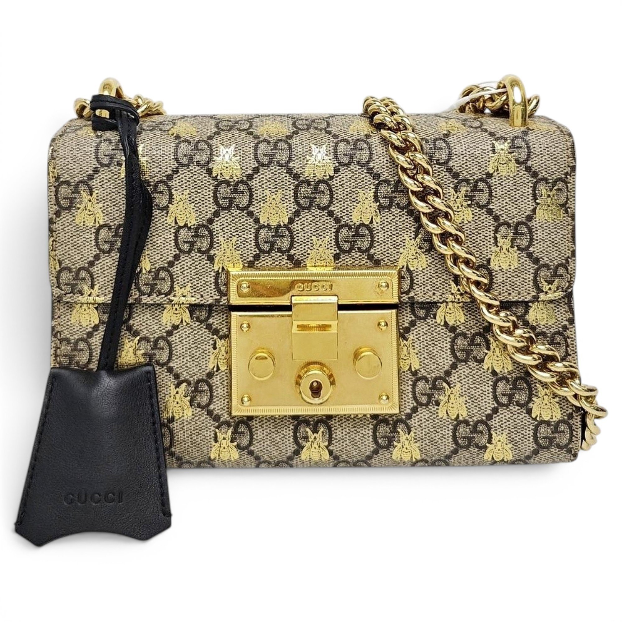 Padlock leather handbag