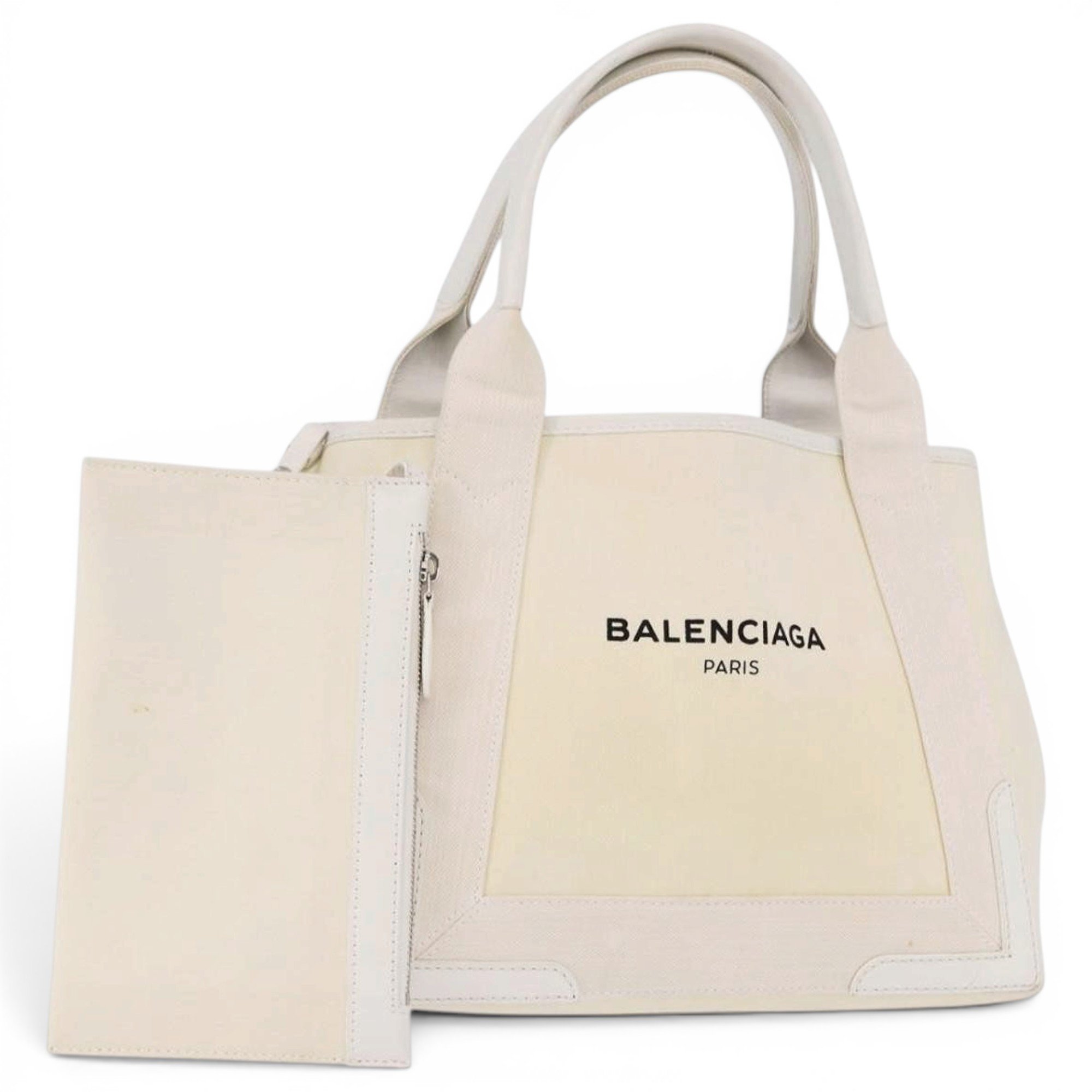 Navy cabas leather tote