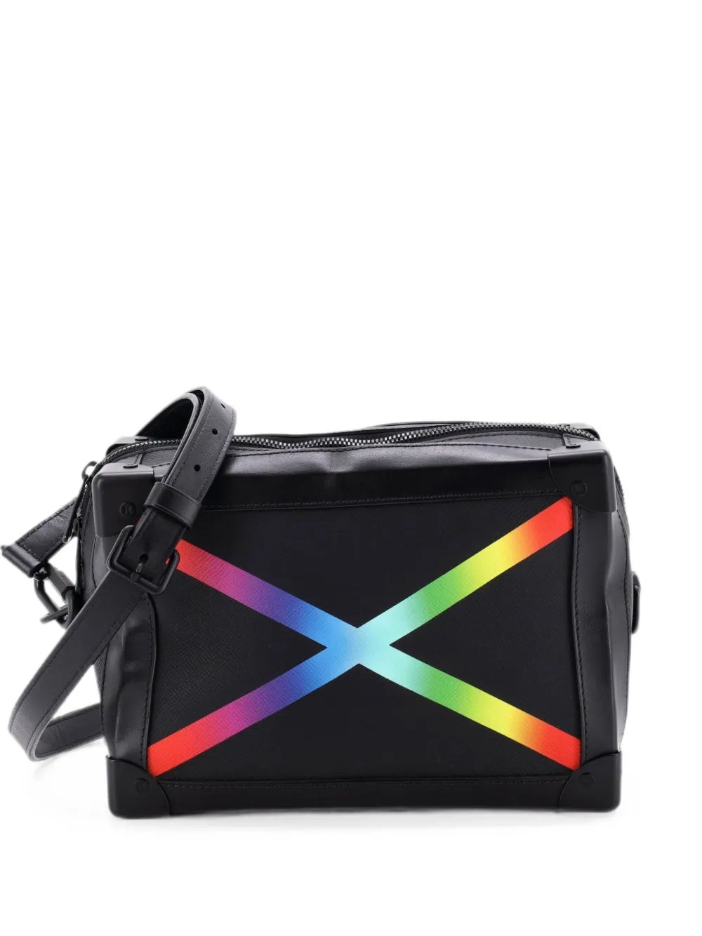 Soft Trunk Bag Rainbow Taiga Leather crossbody bag
