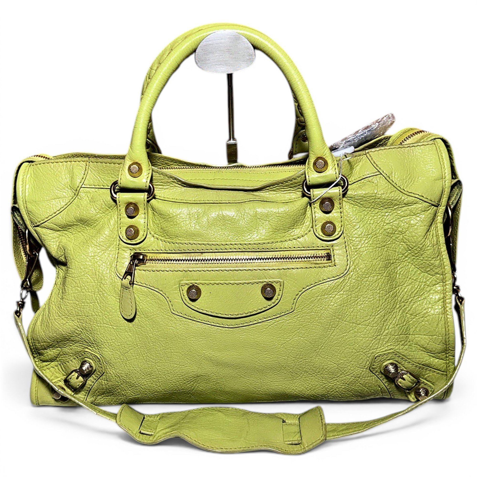 City leather handbag